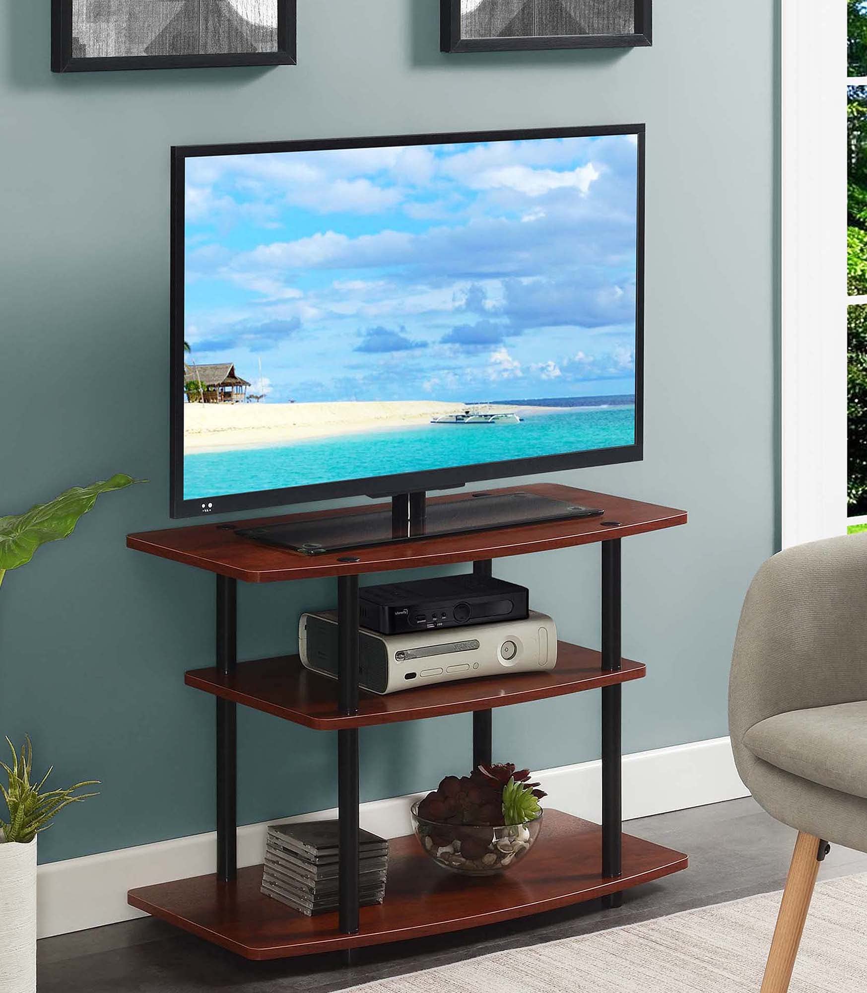 Convenience Concepts Design2Go 3-Tier TV Stand, Cherry/Black