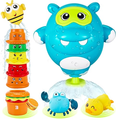 EKU EASYKU Juguetes de baño hipopótamo para niños