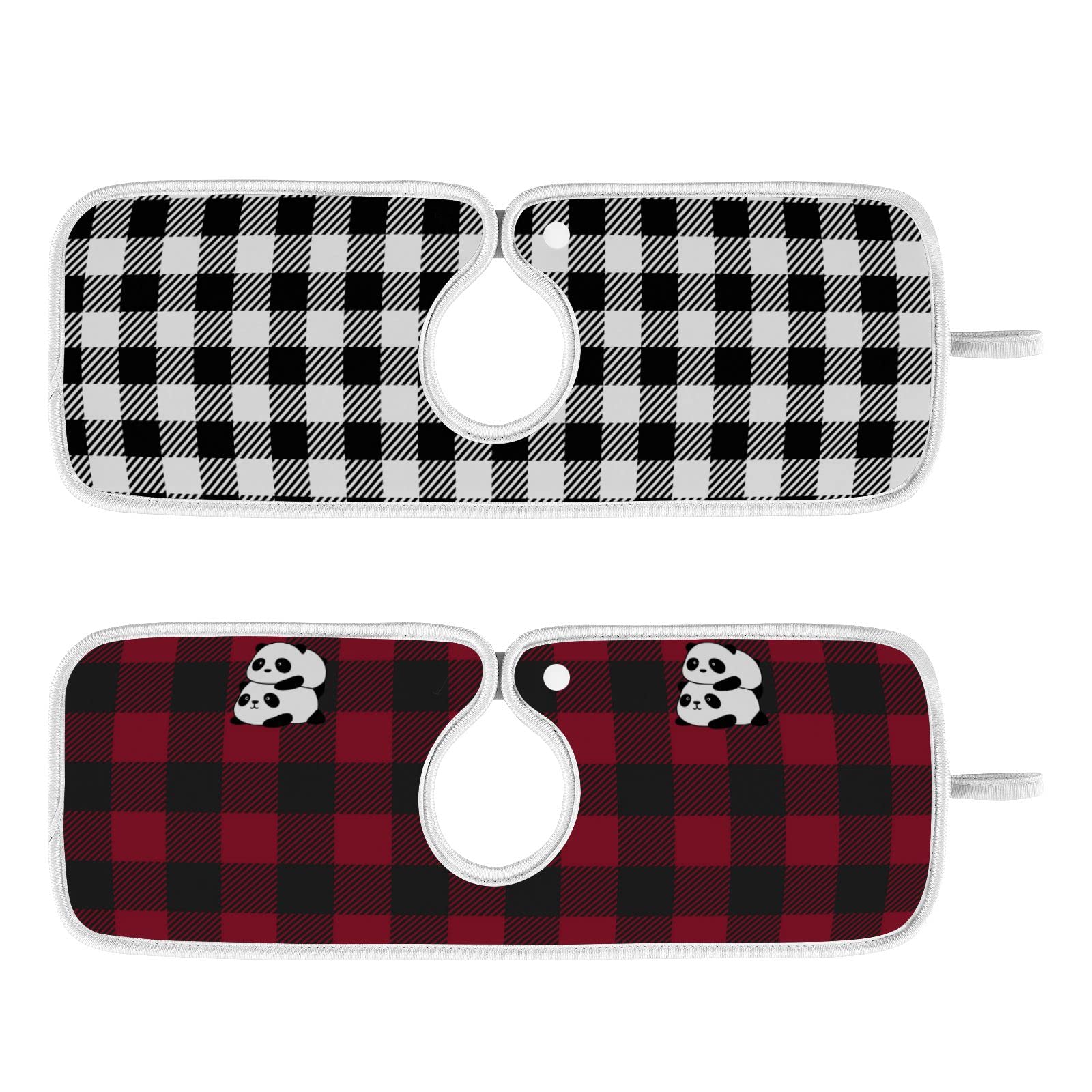 Kigai Faucet Splash Catcher,2Pack Kitchen Faucet Absorbent Mat, Sink Splash Guard Behind Faucet, Microfiber Cloth Faucet Mat for Kitchen Sink-Modern Fashion Plaid