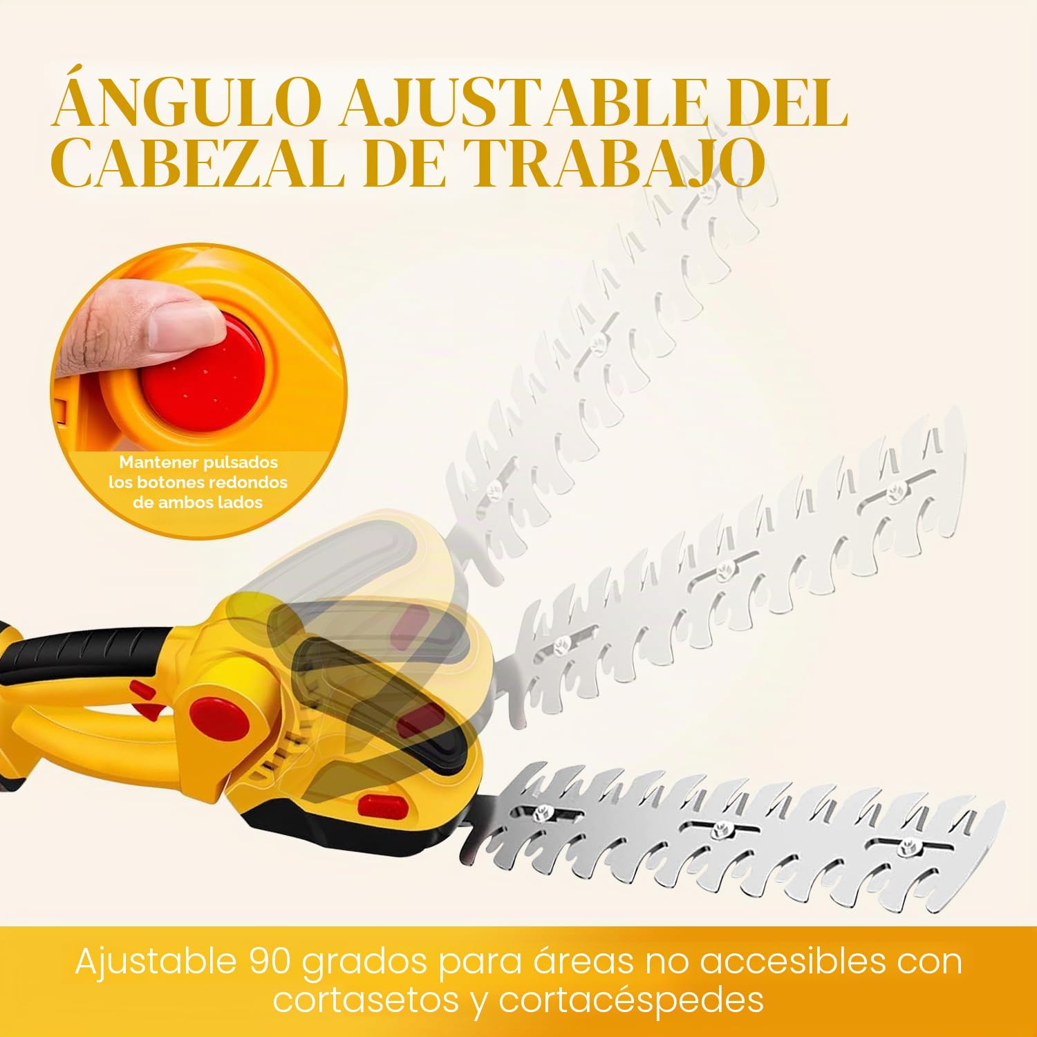 Tijeras de Podar con Batería, 24V 2 en 1 Tijeras de Césped Inalámbricas y Cortasetos con Batería Recargable de Iones de Litio y Cargador, Recortadora de Setos Electricas de Mano para Jardín y Césped
