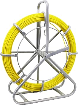 4.5MM 350 FT Duct Rodder Fish Tape Cable Running Rod Cable Puller Fiberglass Fish Tape with Stand