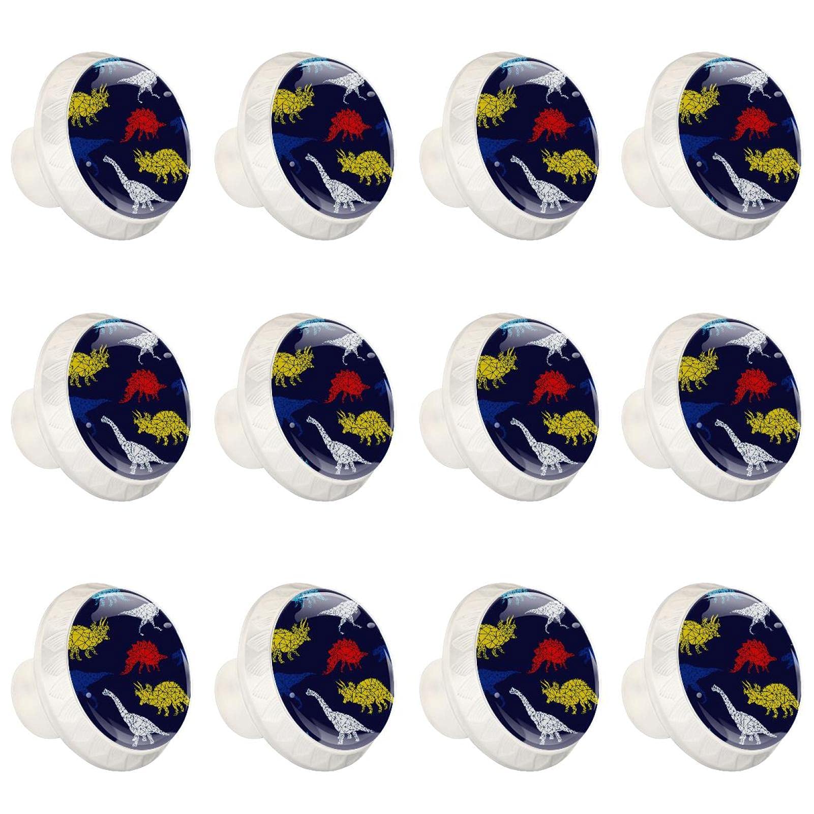 Boutons d'armoires de cuisine au design arrondi bleu dinosaure pour poignée de tiroir originale