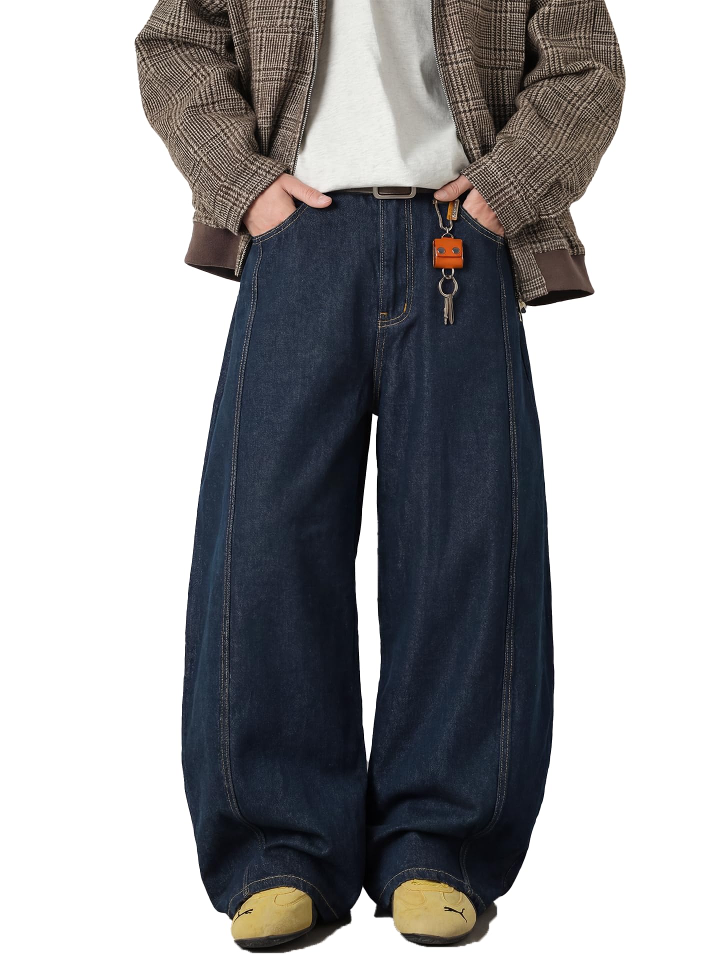 Baggy Hip Hop Jeans for Men Wide Leg Skater Denim Pants