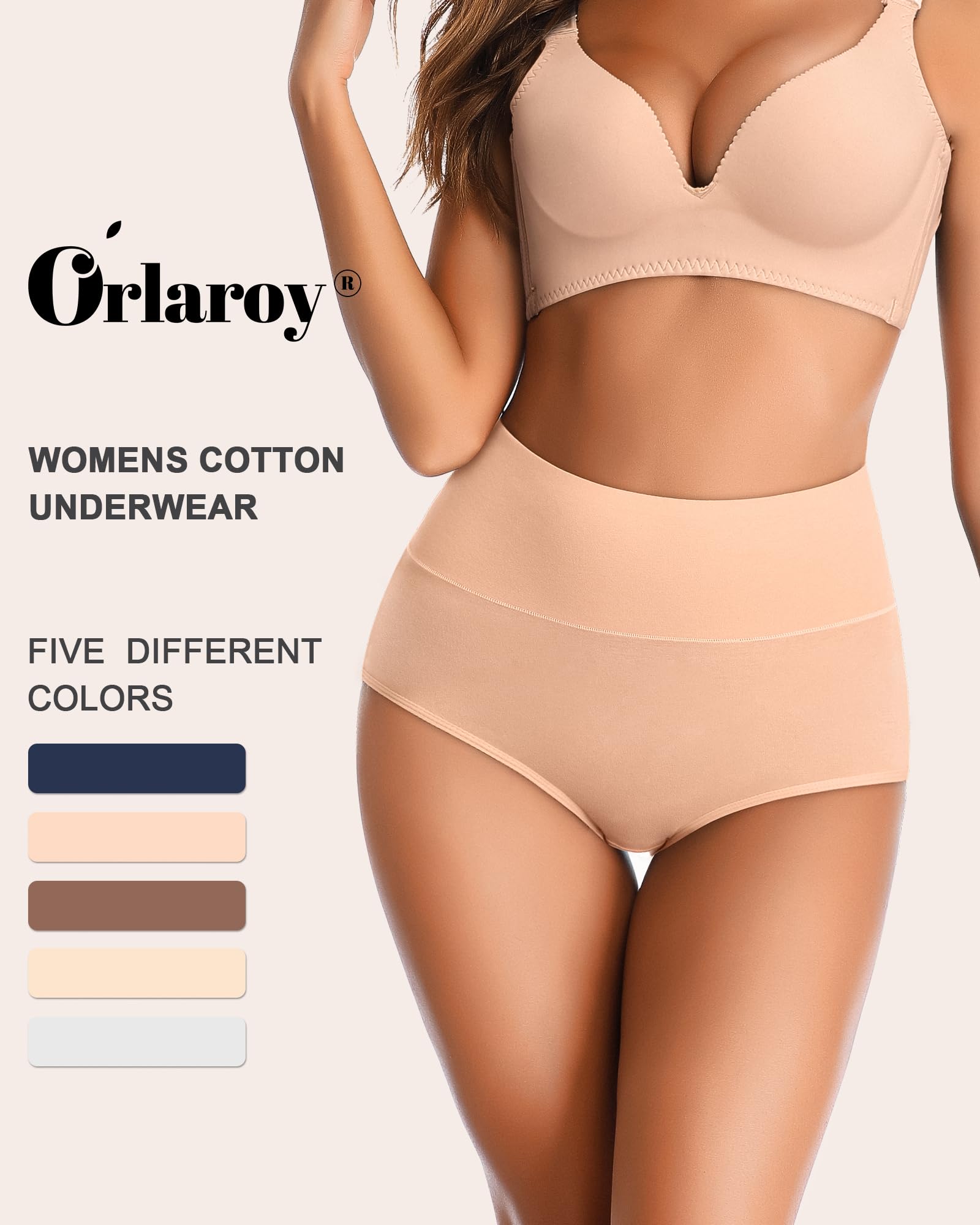 Damen-Unterhosen mit hoher Taille, Baumwolle, nach der Geburt, weich, Stretch, volle Abdeckung, atmungsaktiv, 5 Stück