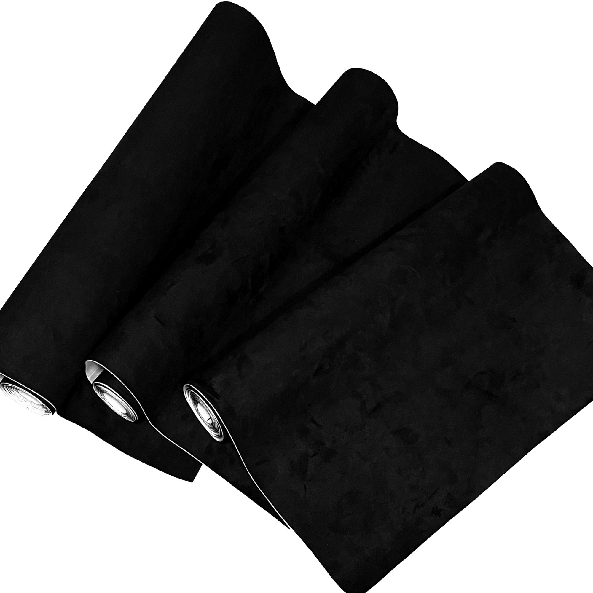 Tessuto Autoadesivo in Microfibra,150x40cm Tessuto Adesiva per Auto,Elasticizzato in Velluto,Effetto Pelle Scamosciata per Interni Auto (Nero, 300 * 50cm)
