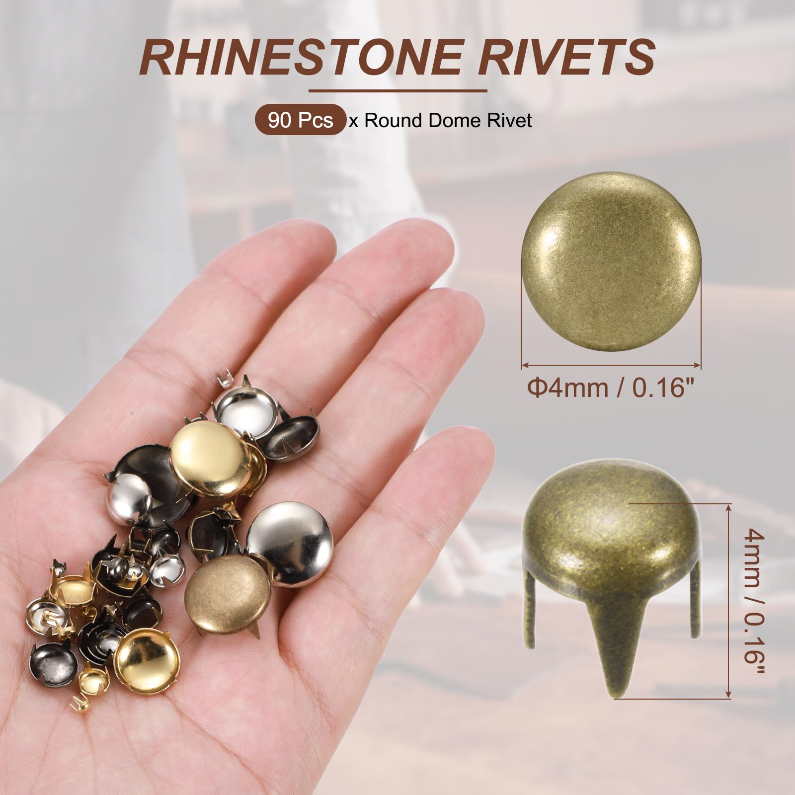 PATIKIL 4mm Round Dome Rivet - Image 2
