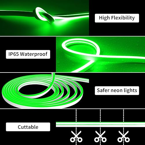 Miniatura 2 de OUEVA Tira de luces LED de neón de 16.4 pies, tira de luz de neón de 12 V, de silicona, impermeable, flexible, para dormitorio, cocina, fiesta,