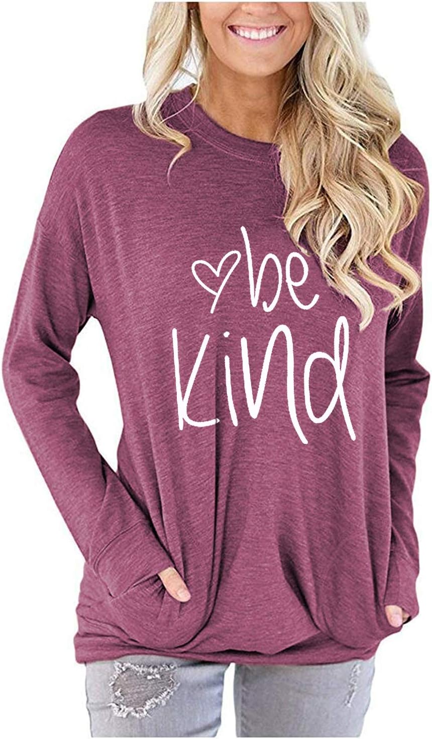 Size XL ...Akihoo Womens Casual Long Sleeve Tunic Tops Crew Neck Shirt Blouses