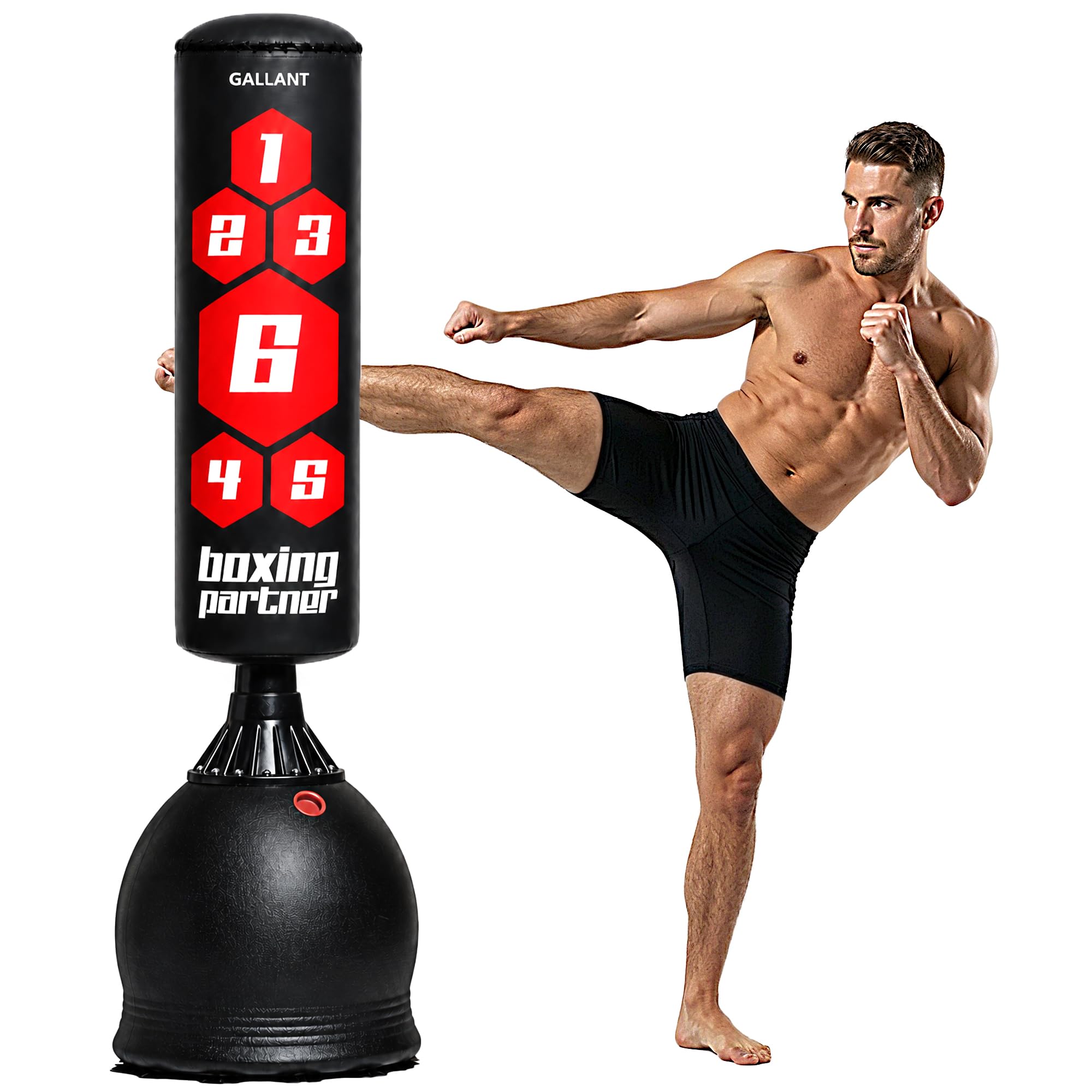 Gallant 5.5 Feet Free Standing Punching Bag– Heavy Duty Boxing Bag for Adults Kickboxing, Mixed Martial Arts, Muay Thai, Martial Arts Training Equipment with Durable Pedestal Stand, Indoor Outdoor Use