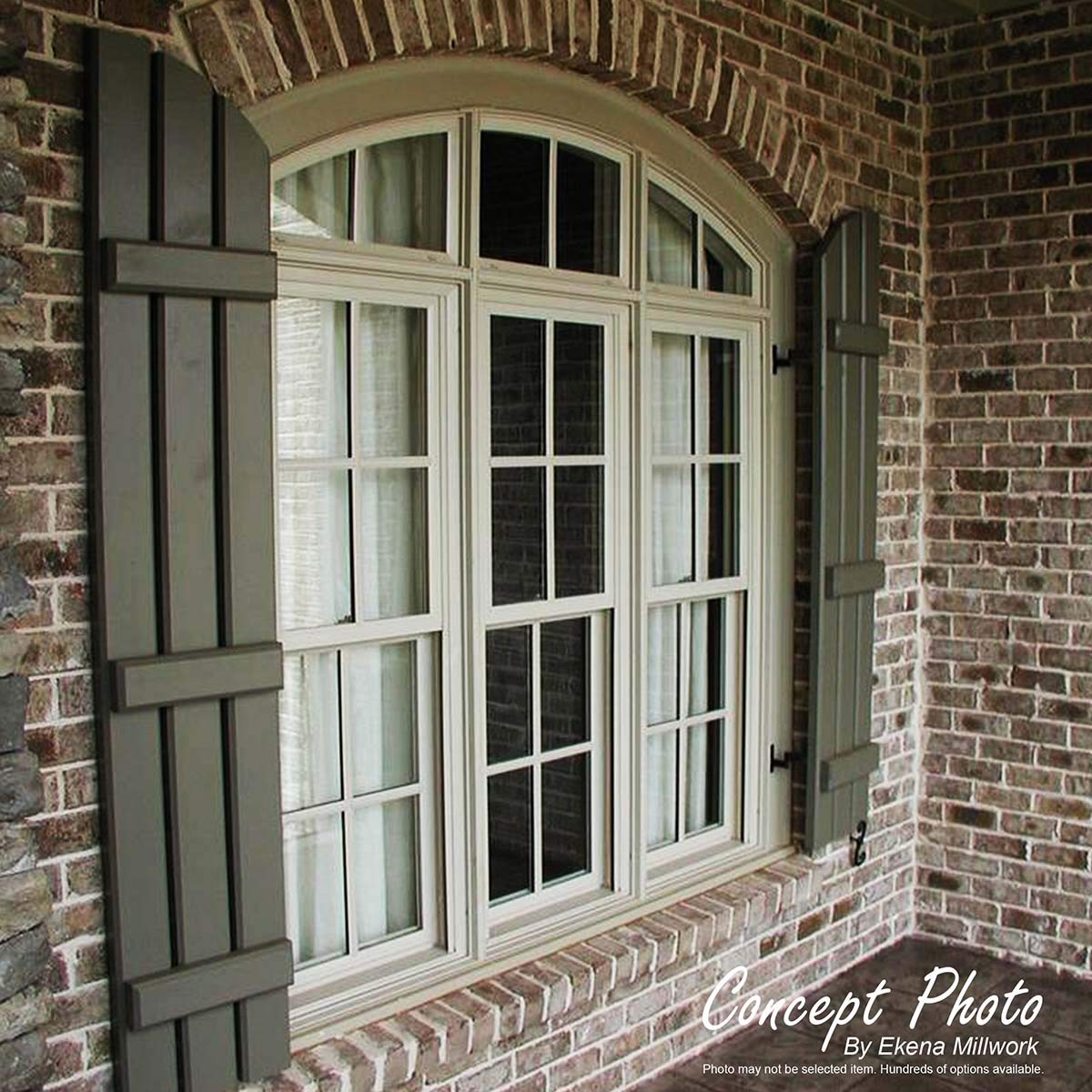 Ekena Millwork 10 3/4"W x 73"H True Fit PVC Two Board Joined Board-n-Batten Shutters, Primed (Per Pair - Hardware Not Included)