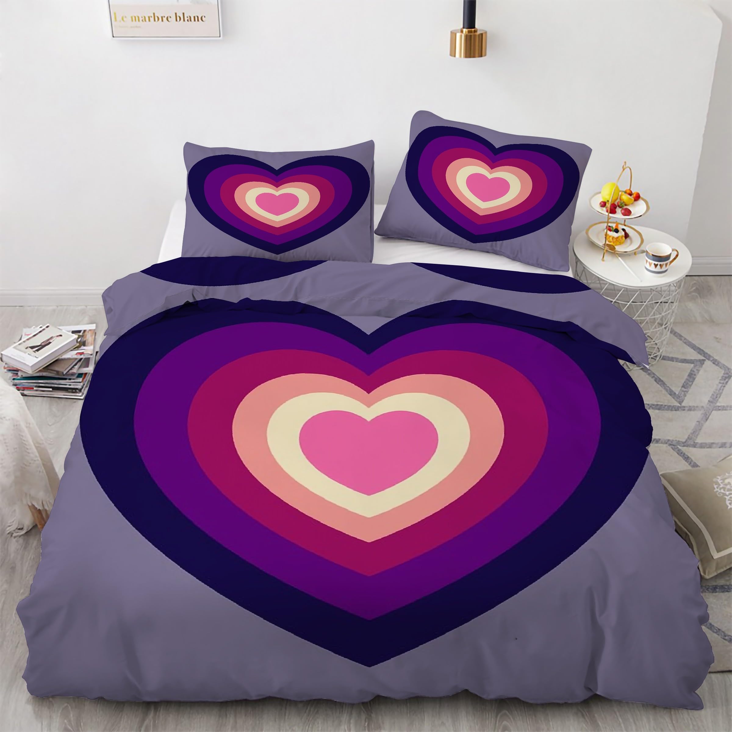 Housse de couette Amour parure de lit 90x190 douce pour des nuits de RêVe