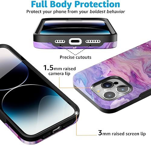 Vista 326 de Casely Funda para iPhone 15 Pro Jardín Secreto Flores mixtas Funda atrevida Compatible con MagSafe y botón de acción Jardín Secreto Floral