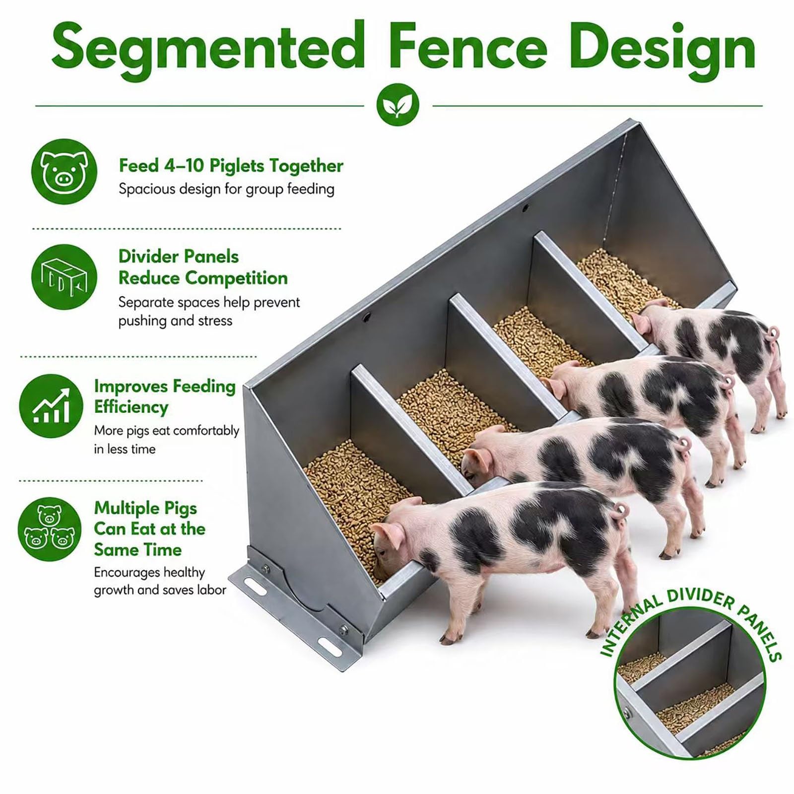 Abbeveratoio per bestiame in acciaio inox resistente, mangiatoia per fieno e abbeveratoio per bovini, capre e cavalli, ideale per uso agricolo e ranch