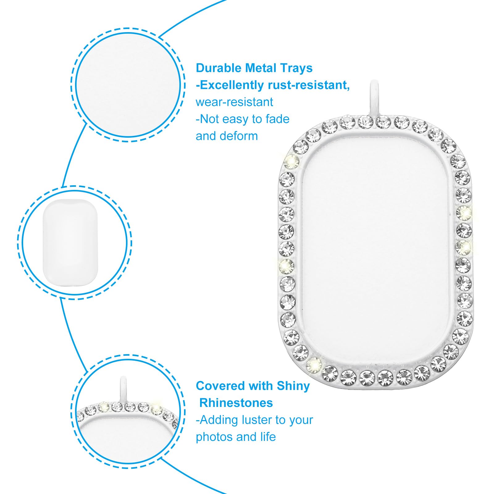 PATIKIL 1" Blank Picture Pendants - Image 3
