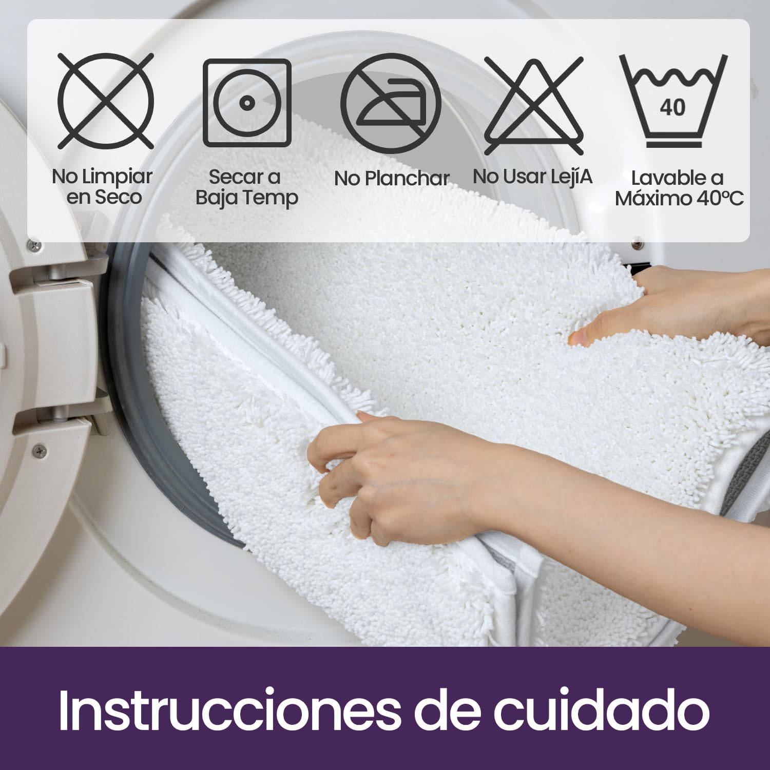 DEXI Alfombra Baño Súper Absorbente 60 x 90 cm, Alfombrillas Baño Antideslizante y Extra Grueso, Lavable a Máquina, Alfombras de Microfibra Suave para Bañera y Ducha, Blanco