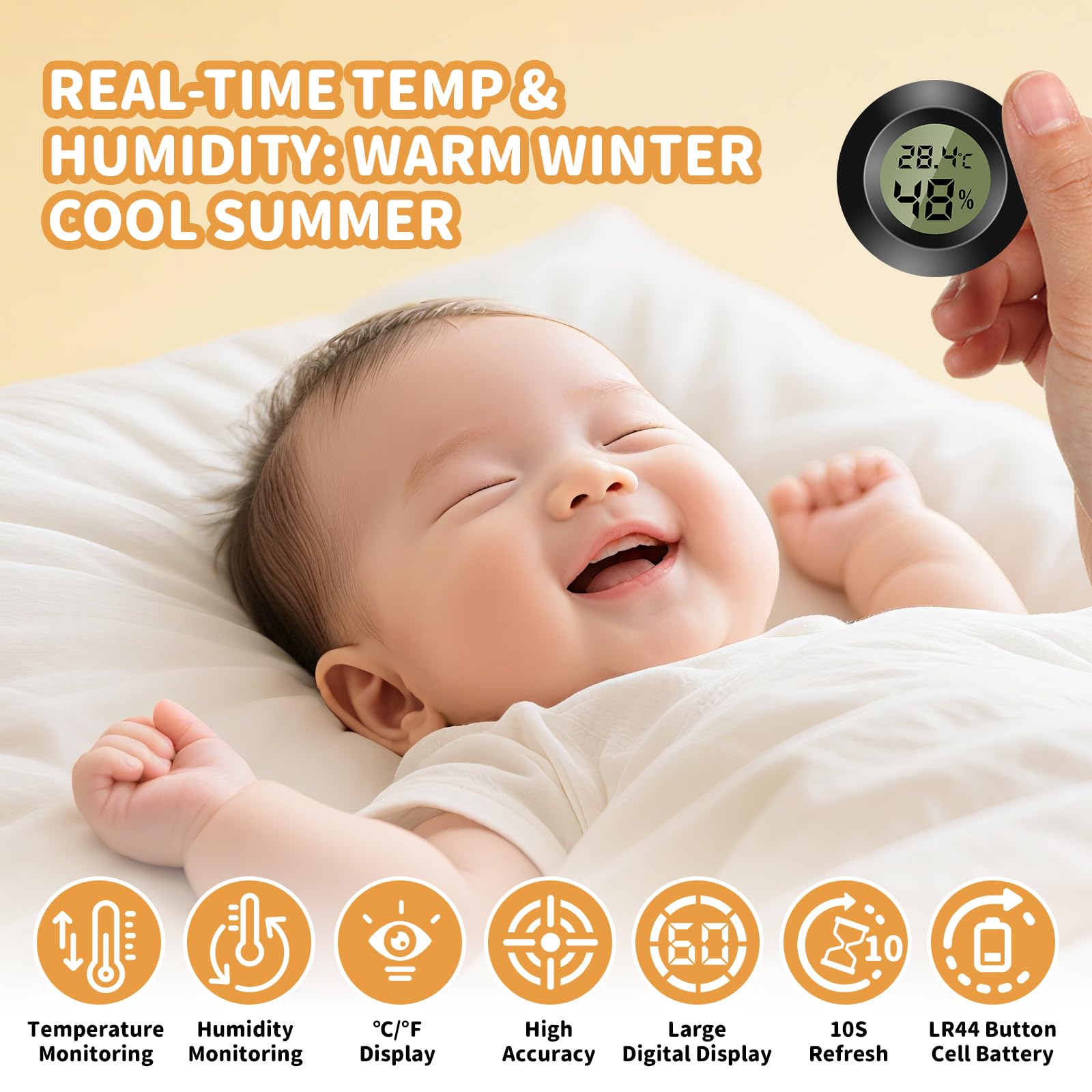 3PCS Hygromètre Numérique Thermomètre Intérieur Thermomètre D'ambiance Moniteur de Température et Humidimètre à Haute Précision Capteur Humidité Température pour Terrasse/Jardin/Maison/Cave