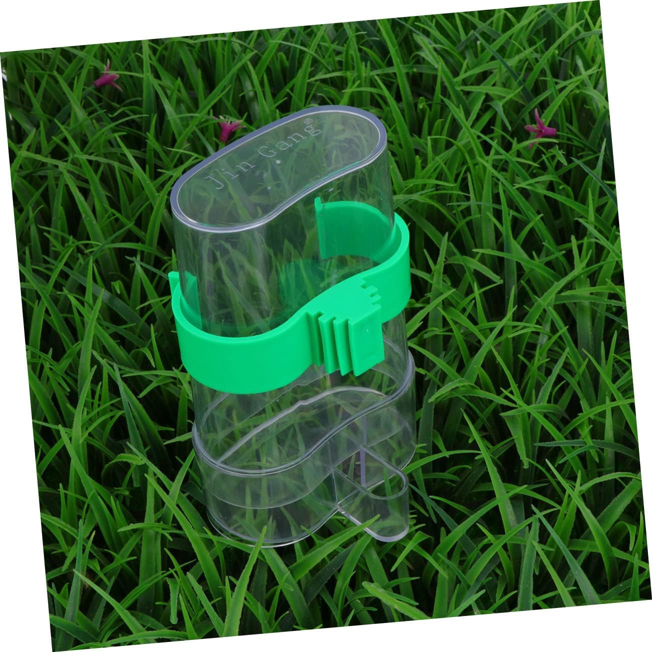 balacoo 6pcs Transparent Automatic Pet Water Feeder for Birds No Leakage Design Elastic Slots Fit Cage Spacing Easy to Use Water Feeding Tool for Bird Care