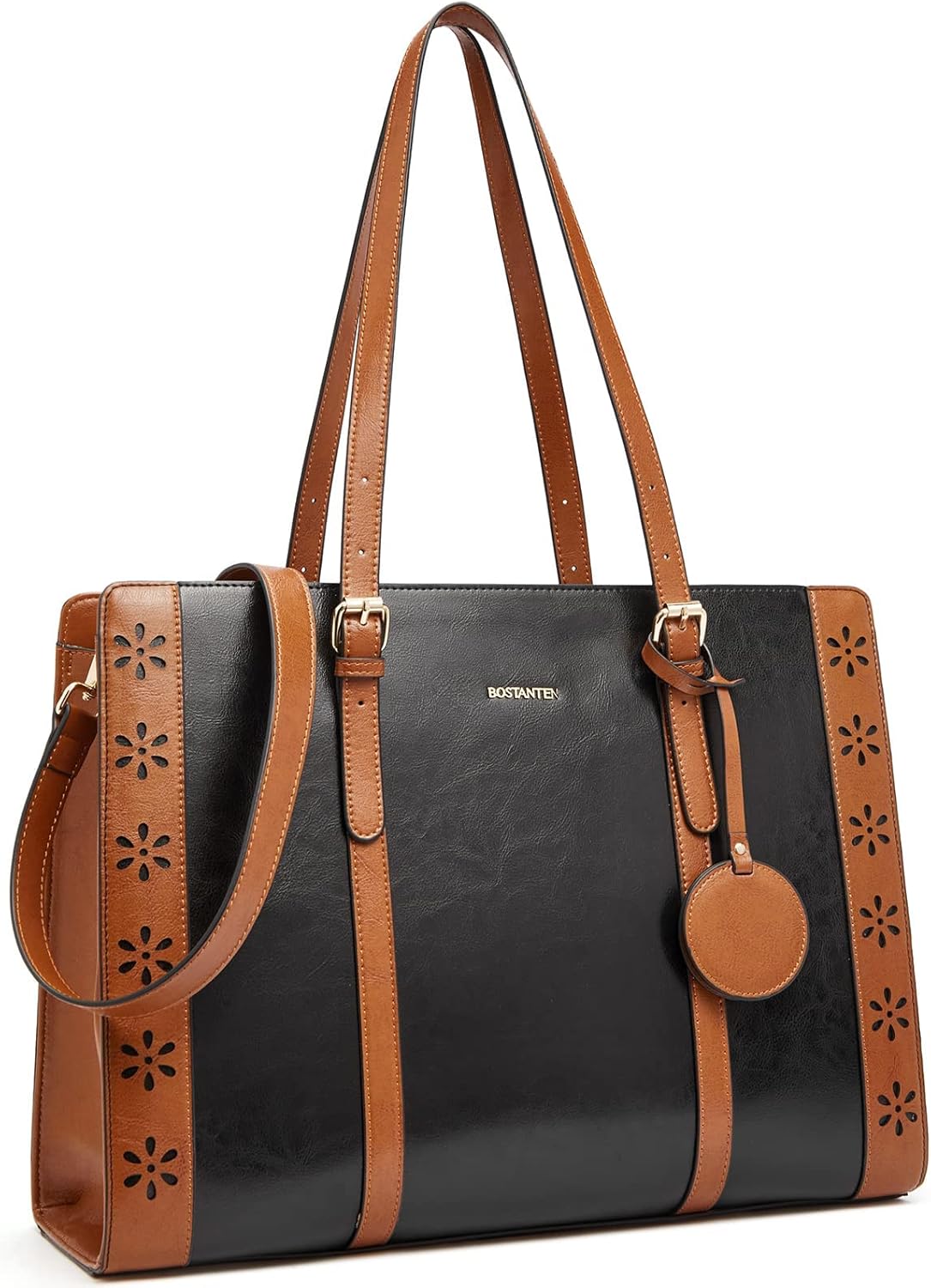 BOSTANTEN Laptop Bag for Women 15.6 inch Computer Leather Briefcase Vintage Work Tote Handbag - Image 7