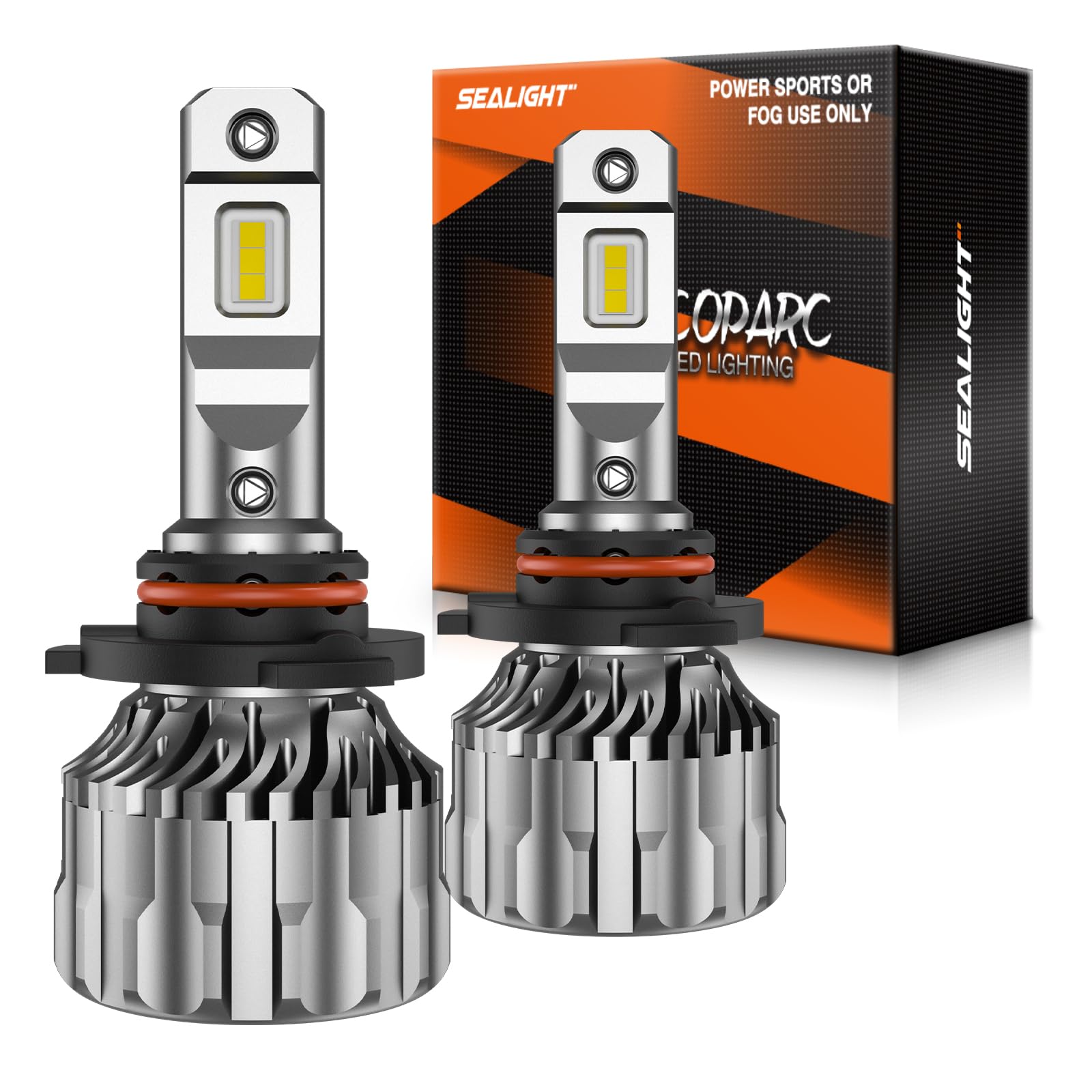 SEALIGHT HB3 Fog Bulb, 6500K Super Bright HB3 Fog Light with 15000RPM Cooling Fan, Plug-N-Play, Pack of 2