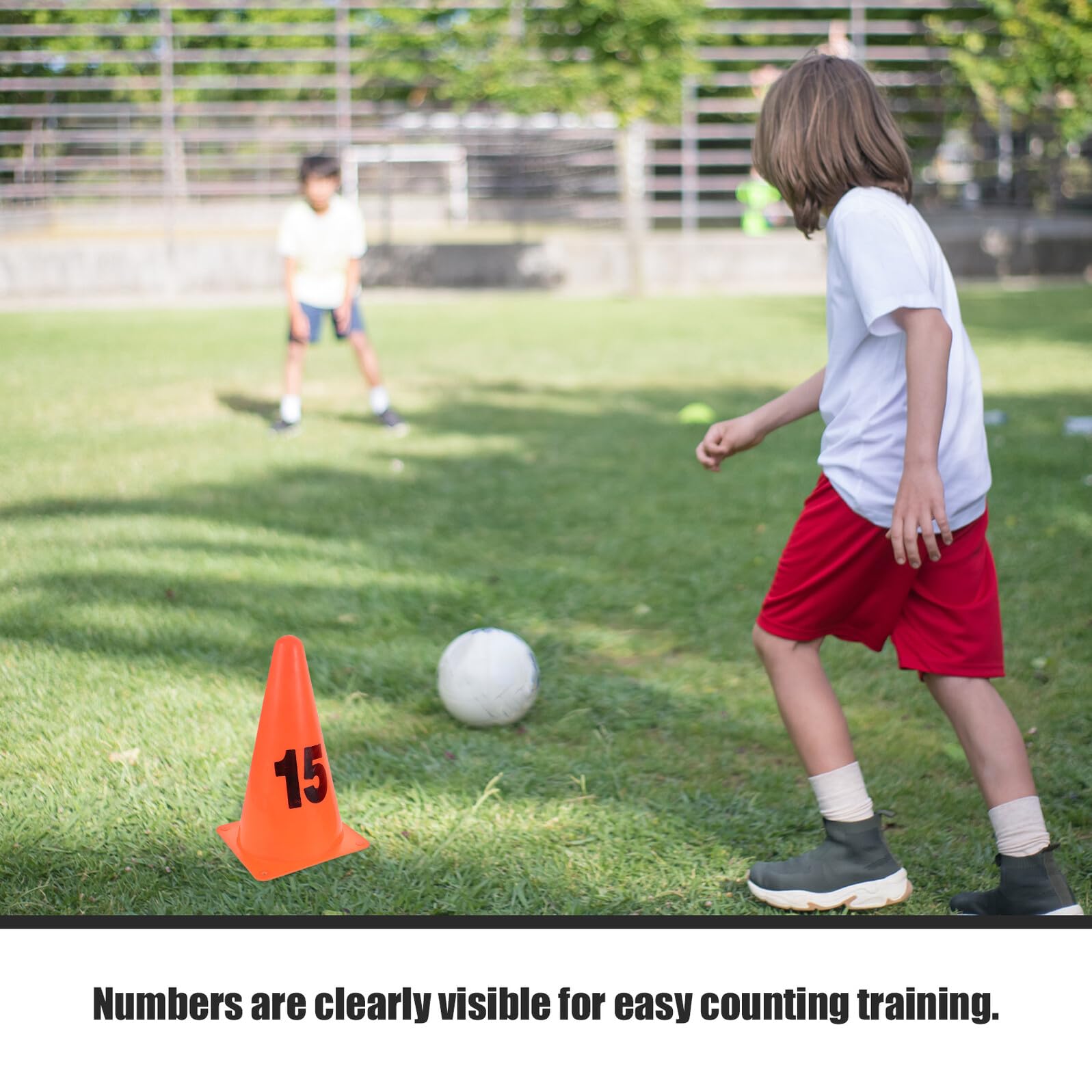 DOITOOL Coni Numerati in Plastica Morbida 15 Pezzi da 23 Cm per Allenamento Calcio e Basket, Indicatori di velocità Compatti per Esercizi Indoor e Outdoor, Attrezzatura Sportiva
