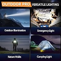 Vista 8 de Queena 2 Pack LED Rechargeable Flashlight - 100000 Lumens Super Bright Solar Flashlights, Compact & Waterproof Flash Light for Home, Camping,Hiking