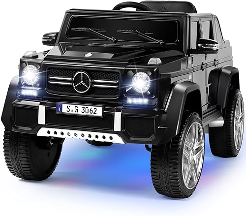 JOYLDIAS - Auto Mercedes-Benz G650S con licencia para niños, camión de paseo para niños 12V7AH con control remoto de 2.4 GHz, 3 velocidades, música,