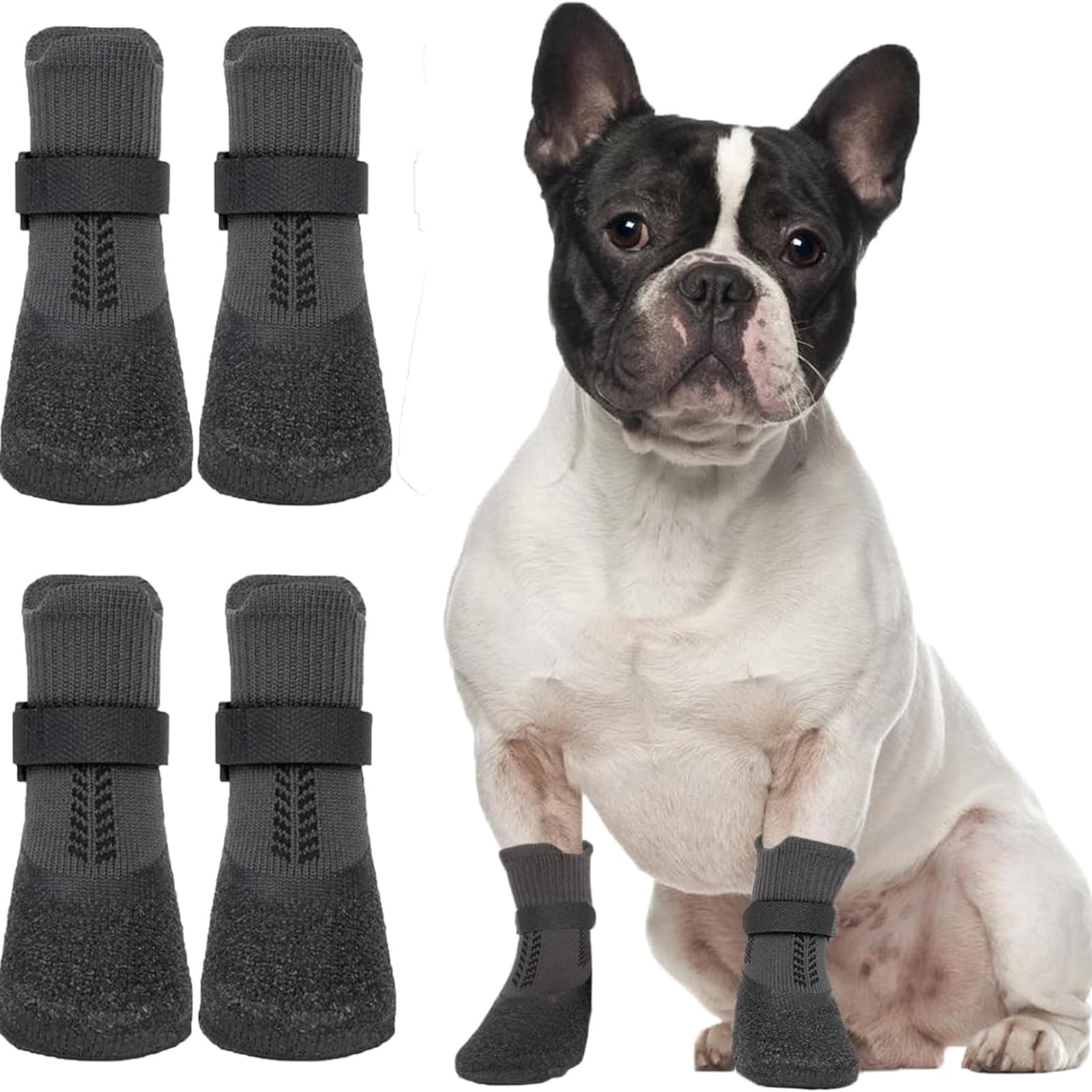 Emily Pets Dog Socks for Hot Pavement & Hardwood Floors, Anti-Slip, Paw Protector, Dog Grip Socks Breathable Dog Boots with Rubber Sole & Fix Straps,Shoes/Booties/Socks for Small Medium Large DogsXL