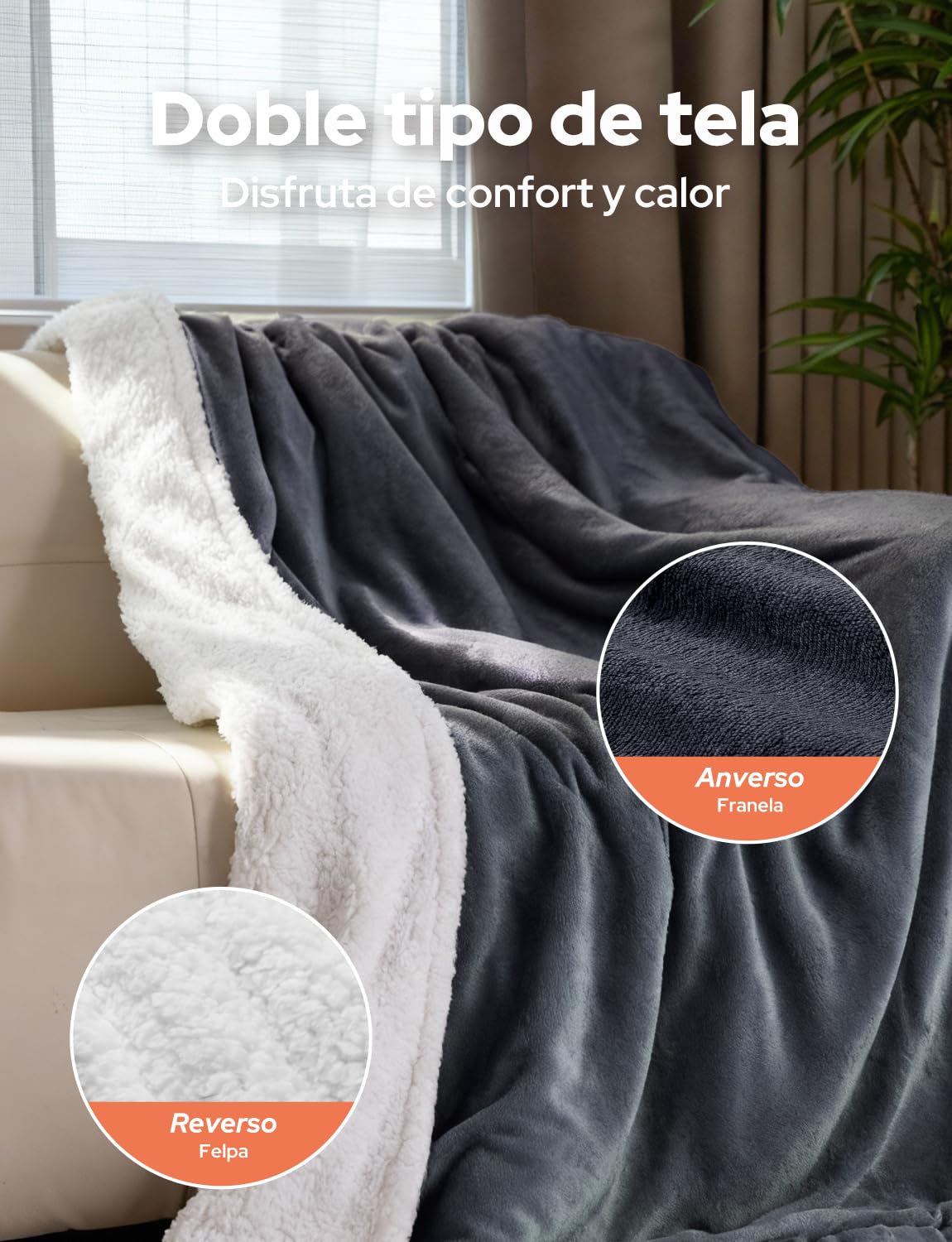 Manta Eléctrica 200x180cm Manta Calefactable 10 Temperaturas 9 Horas Configuraciones de Temporizador Calentamiento Rápido Lavable a Máquina Apagado Automático para Hogar Oficina Gris Oscuro