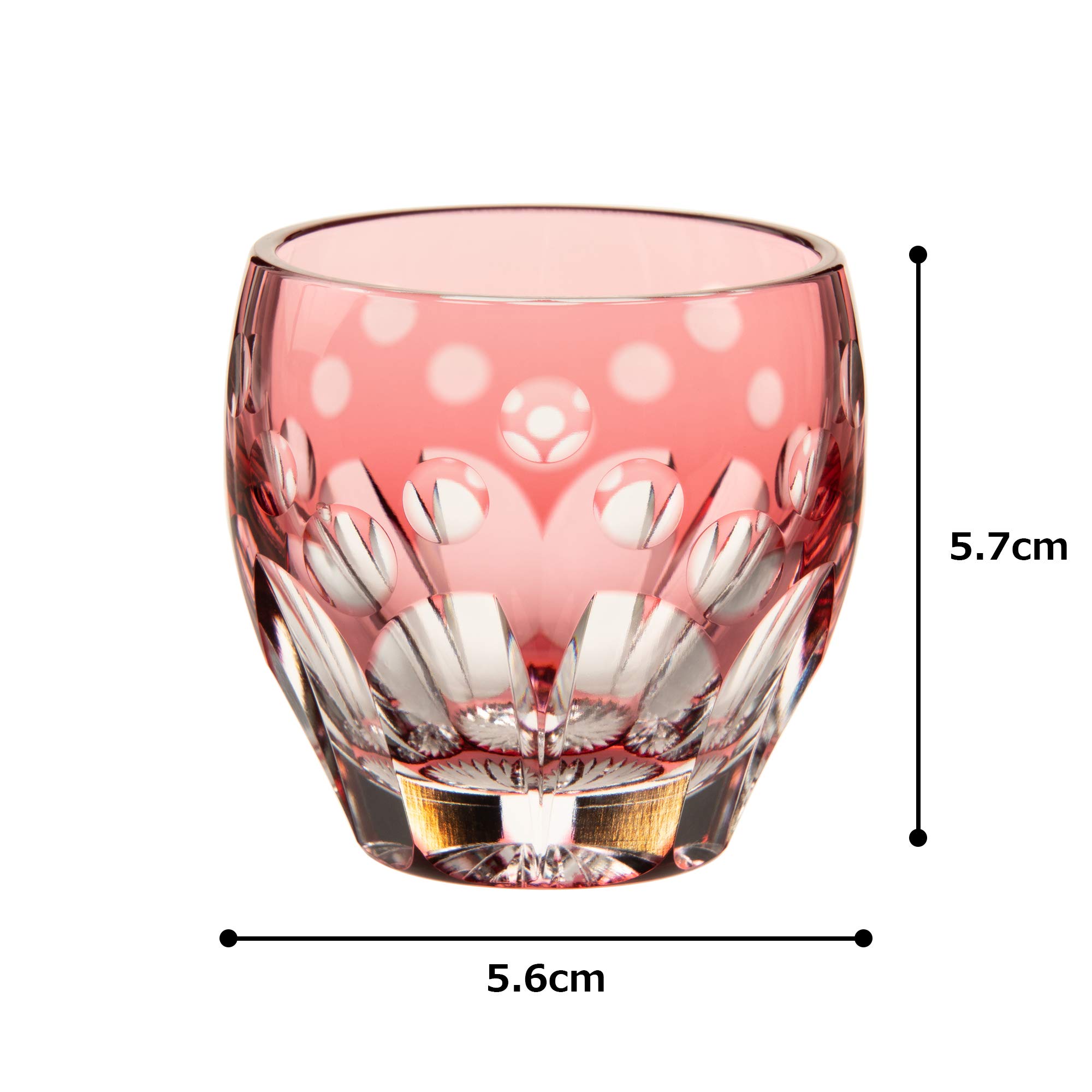 Amazon.co.jp: カガミクリスタル(Kagami) 冷酒杯 桜 赤 80cc 江戸切子 