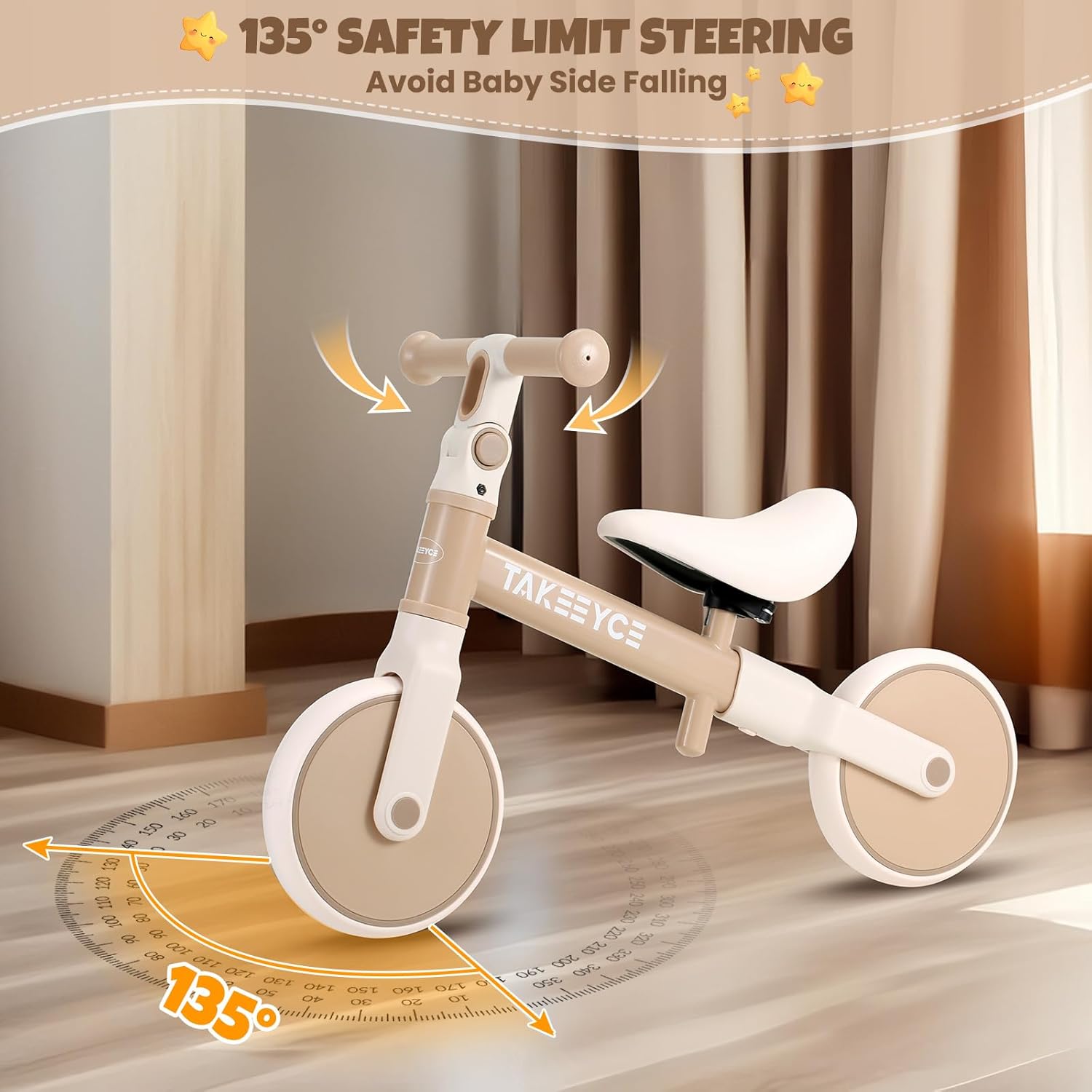 Takeeyce Toddler Balance Bike Toys for 2 Year Old Boys Girls, Baby Balance Bike with Adjustable Seat & Handlebar, No-Pedal Training Bike, Pre-School First Riding on Toys, Best Birthday Gifts for Kids