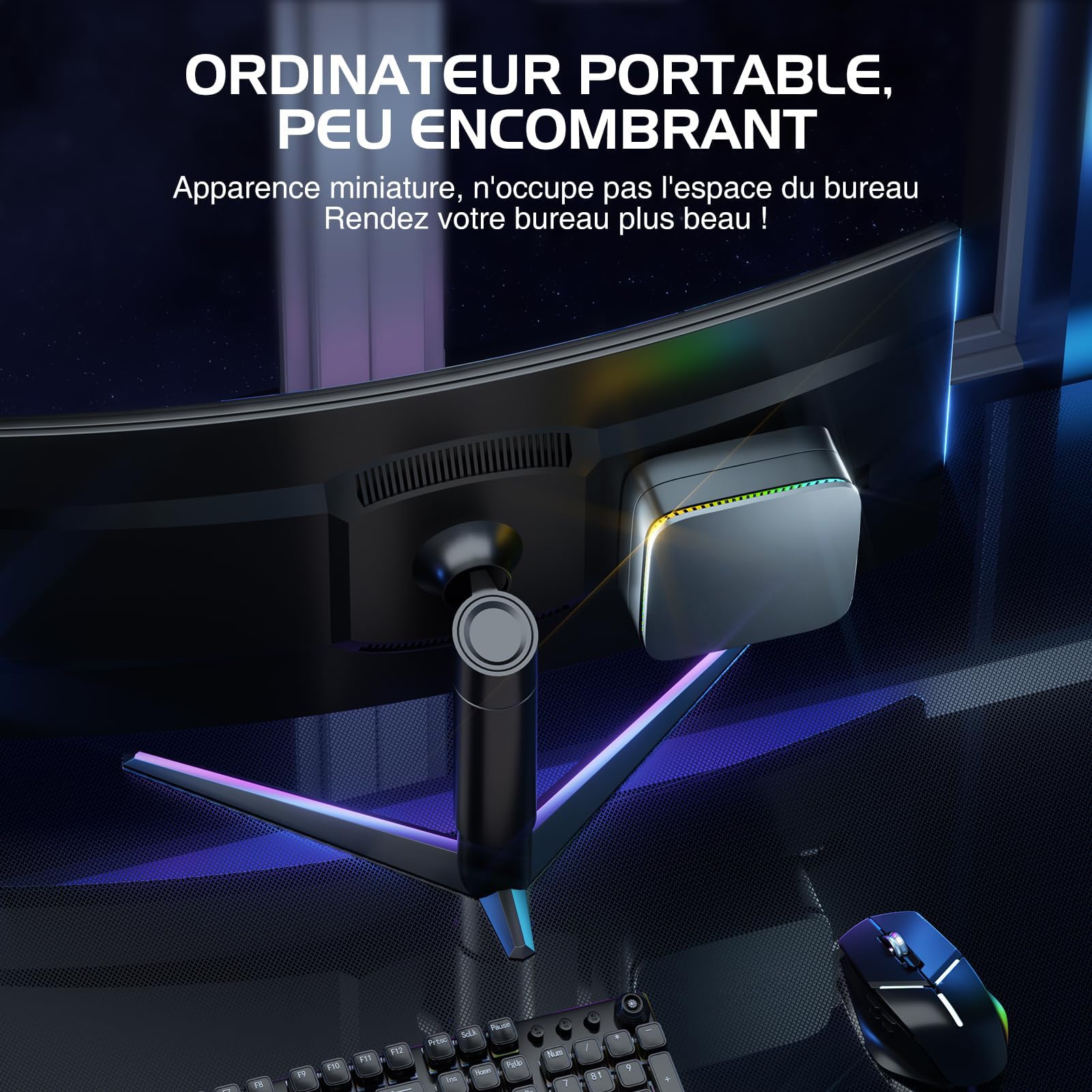 Générique Mini PC, 12th Alder Lake N-95 (up to 3.40 Ghz), 16GB DDR4 512GB SSD Mini Computer with Win 11 Pro | WiFi 5 | BT 4.2 | 4K UHD | RGB | RJ45, for Office Home Theatre