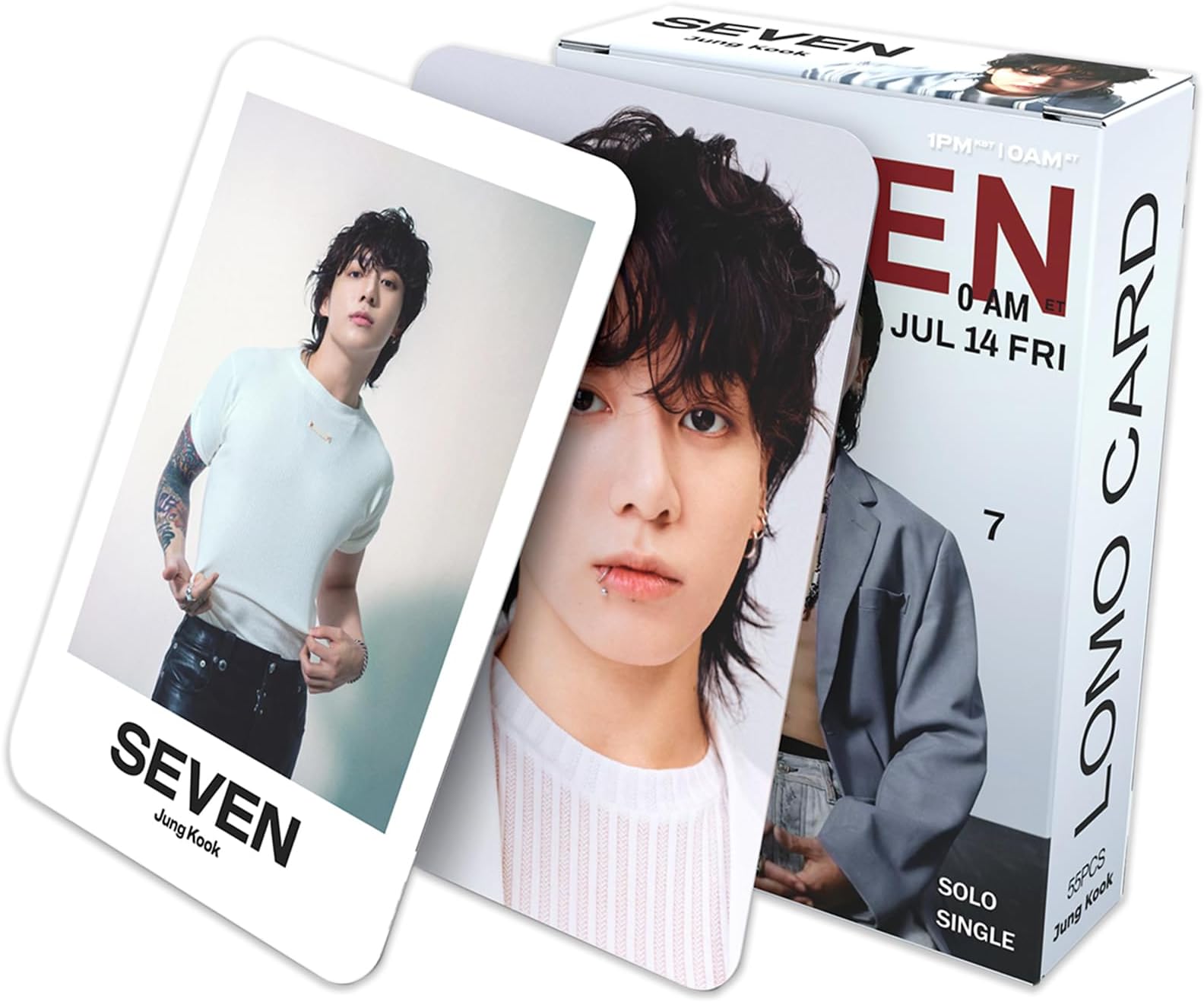 KPOPBP 55 PCS Seven Album Photocards Personal Lomo Cards Gift for Boys and Girls