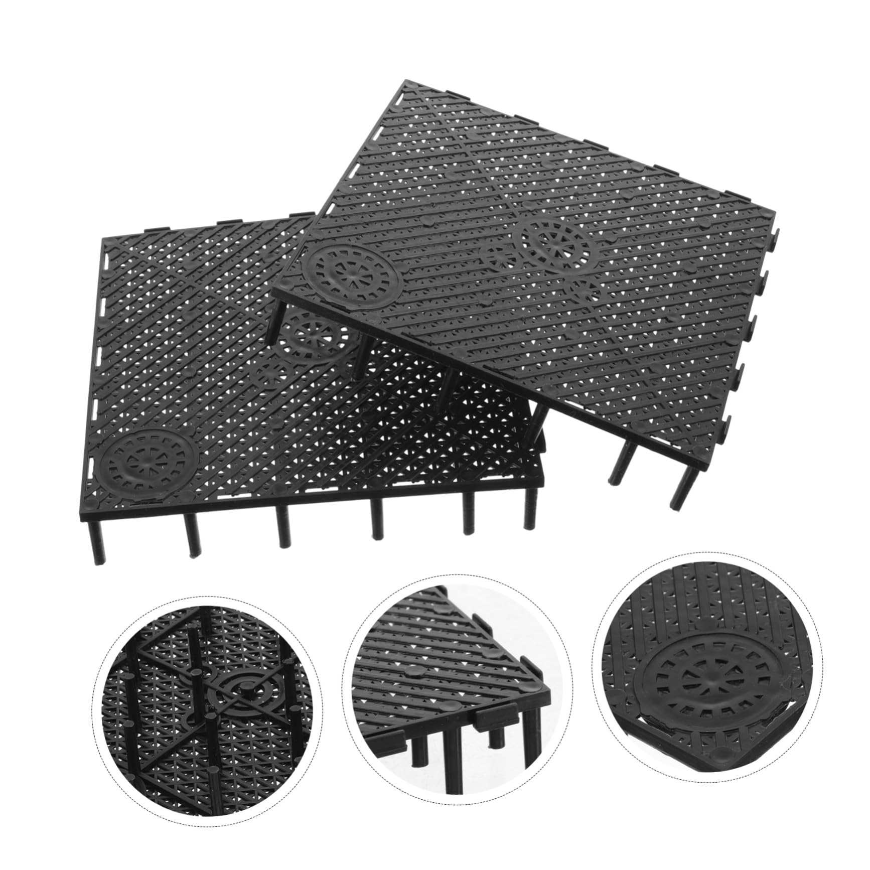 Levemolo 2sets Fisch Tank Bodenplatte PVC Platte Für Aquarium Sauber Spleißen Design Schwarz 20 Stücke * 2