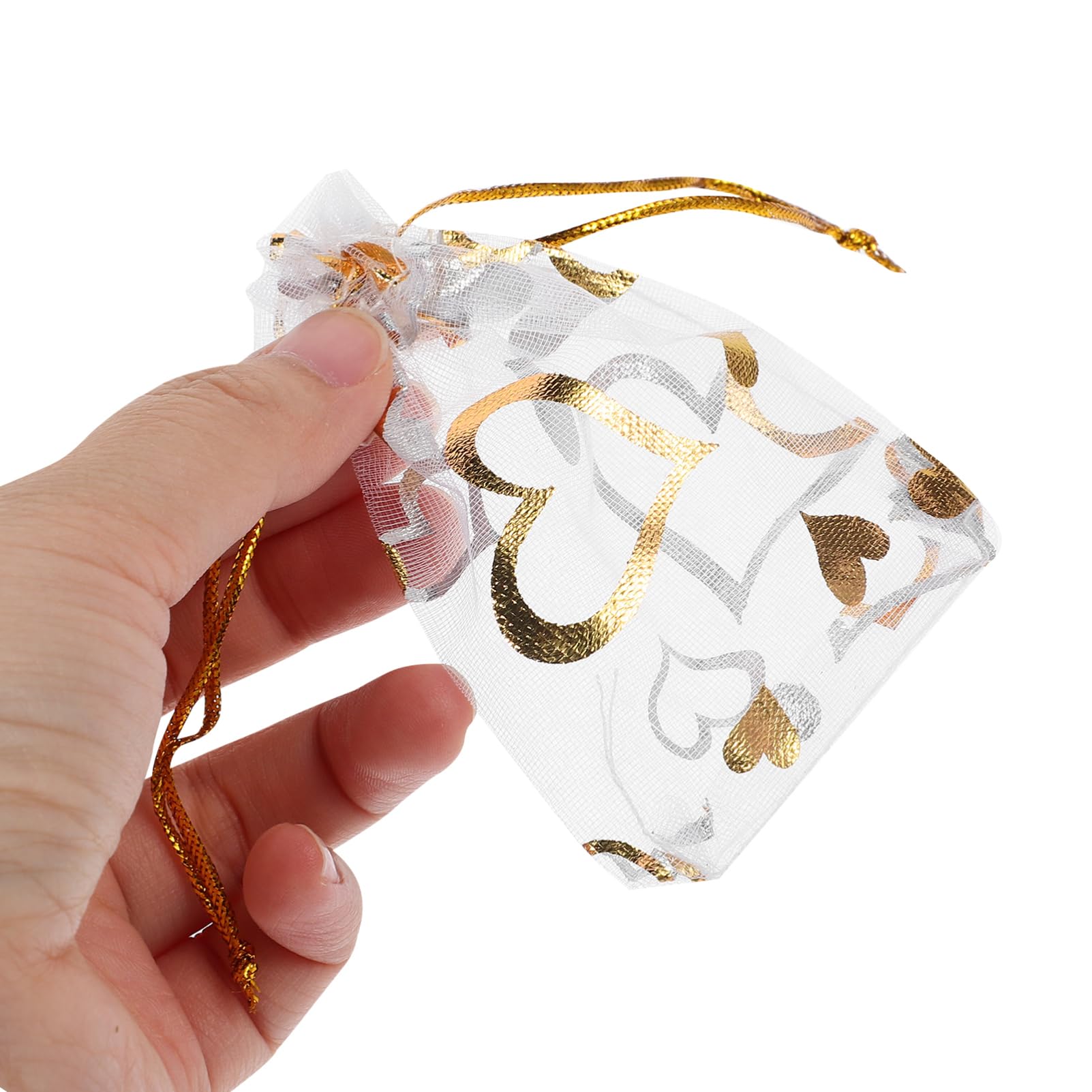 JECOMPRIS 300pezzi Sacchetti Organza Trasparenti Con Cordino Per Matrimonio e Compleanni Perfetti Per Gioielli e Dolciumi Eleganti e Pratici Per Ogni Occasione
