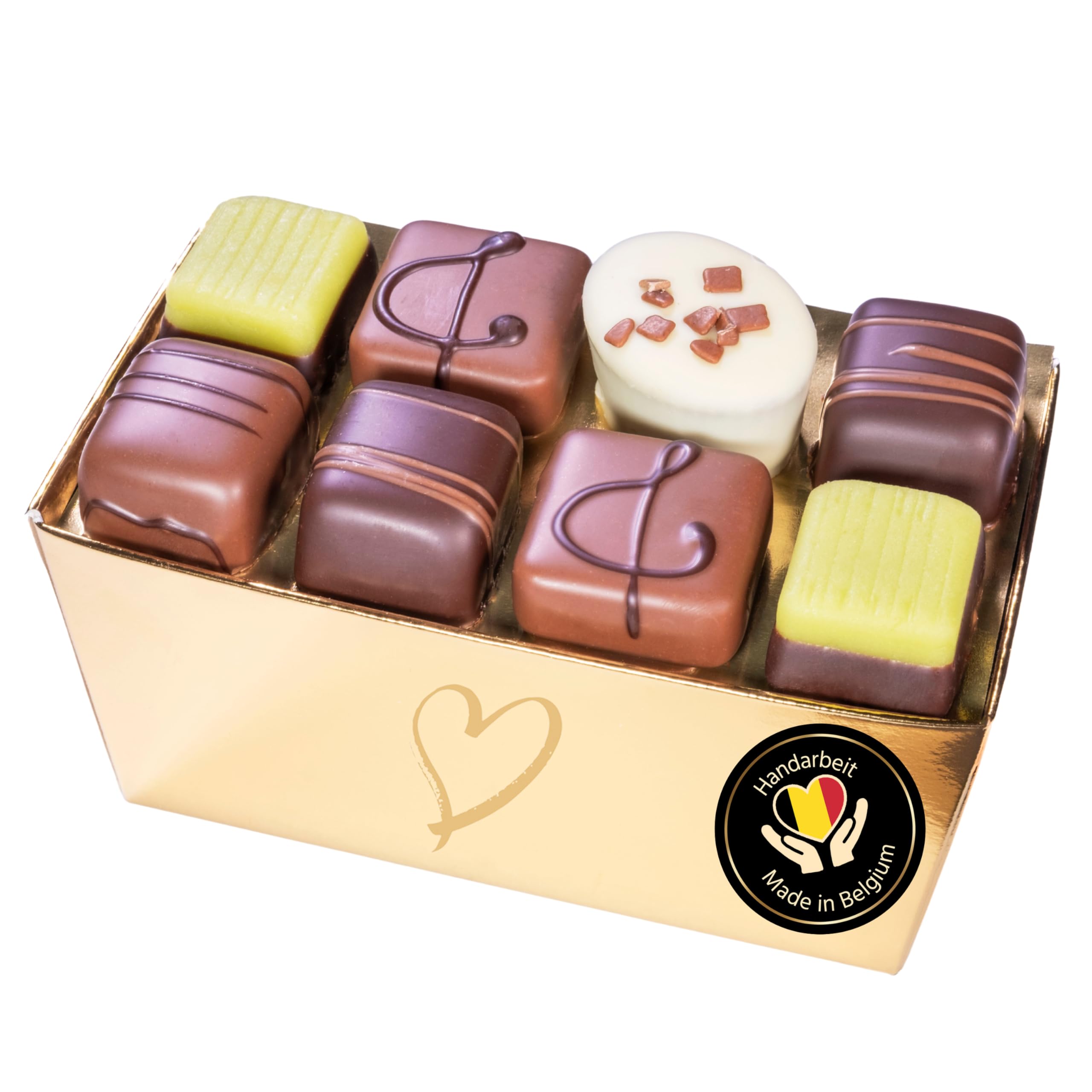 ePralinchen handverarbeitete belgische Luxus-Pralinen | Marzipan Edition 450g | bunte Marzipanmischung mit Orange, Pistazie, Champagner uvm. | mit Alkohol | köstliche Schokolade made in Belgium