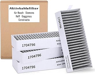 4 Activated Carbon Filters for Bosch HEZ9VRUD0 17004811 Siemens 17004796 HZ9VRCR0 Filter Cooker Hood Recirculation Filter for Neff 17004806 Z821VR0 Gaggenau CA282111 Constructa CZ9VRCR0