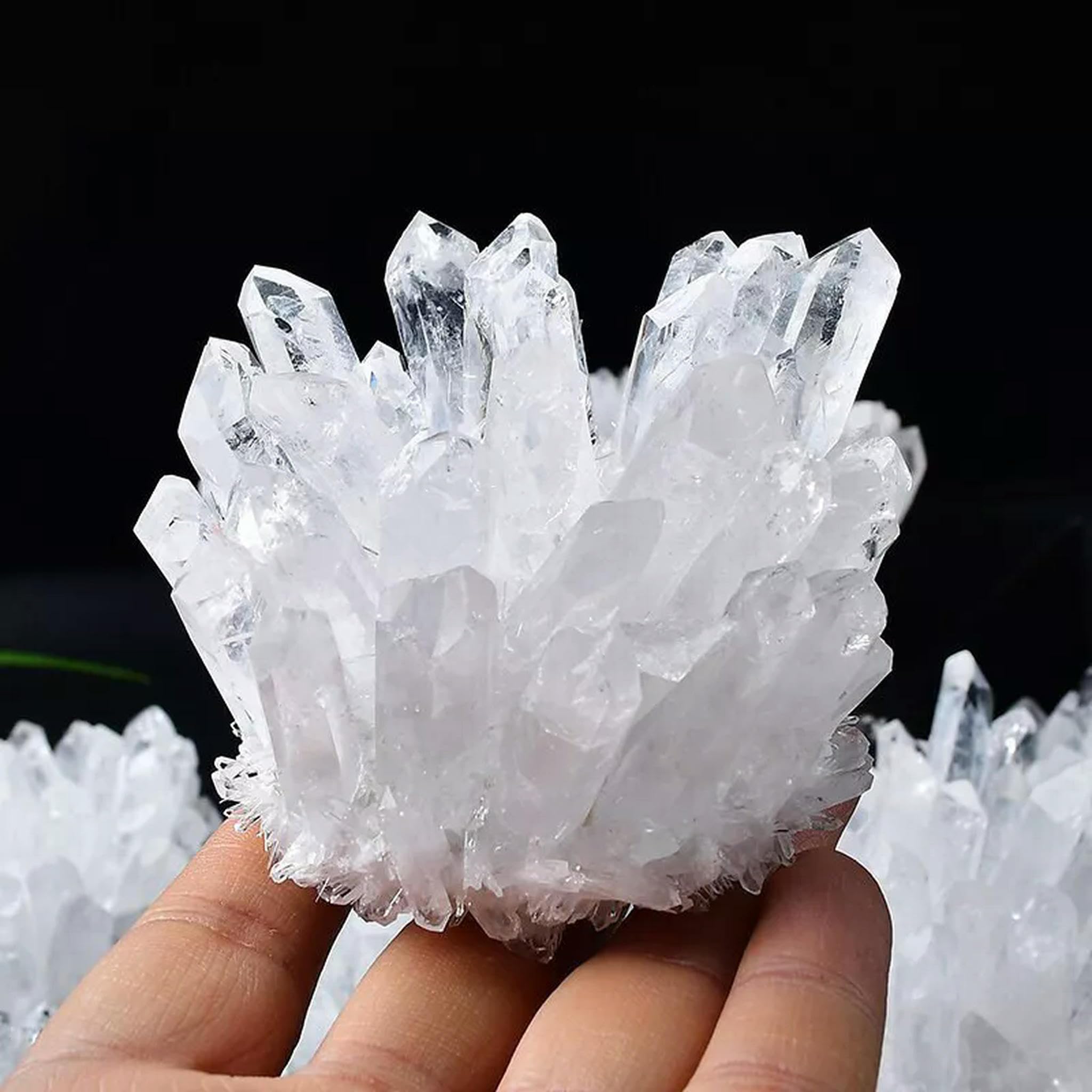 300-400g Natürlicher Bergkristall Cluster Stein Geode