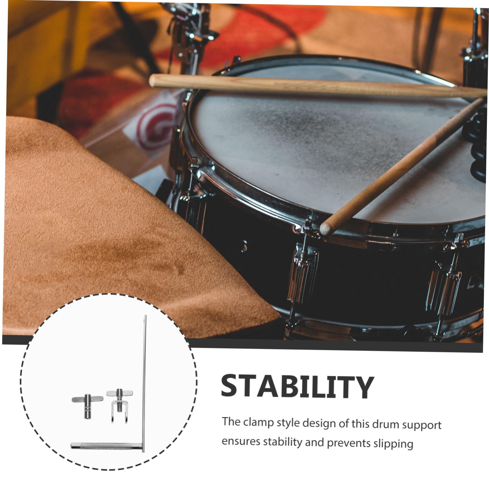 Abaodam Drum Music Instrument Accessory Cowbell Mount Clip Metal Cowbell Bracket Holder