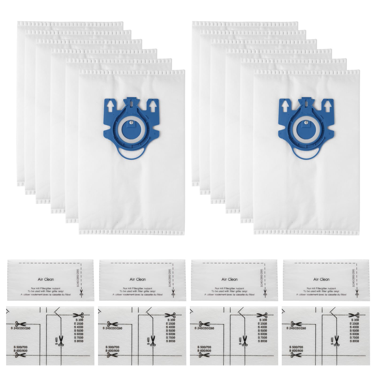 WVacFre 12 Pack Vacuum Cleaner Bags, Reliably Keep Dust Inside the Vacuum Cleaner