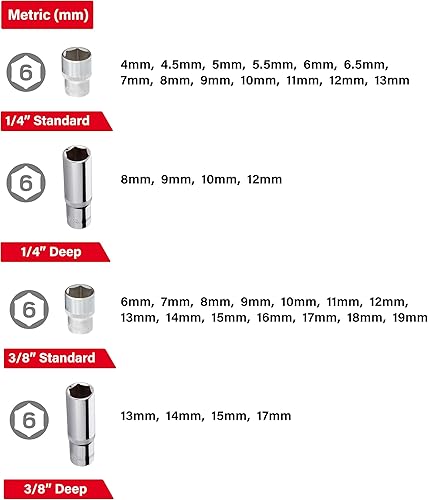 Miniatura 4 de INTERTOOL Juego de dados métricos, 14", 388", 12" Trinquetes, 126 piezas, Master Mechanic Kit, pulido Cr-V acero, herramienta regalo ET08-8126