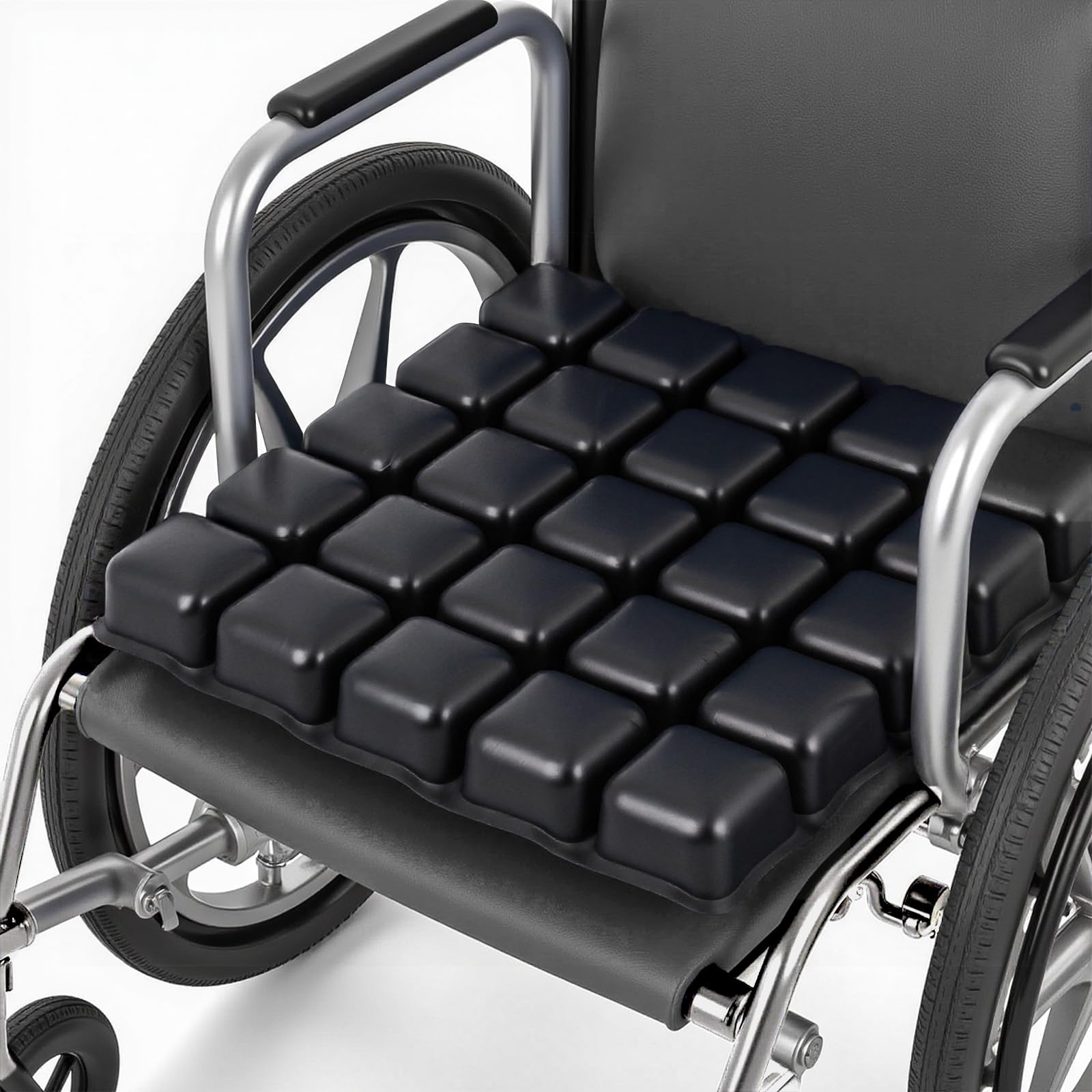 Cojín inflable para asiento de aire, cojín de asiento ajustable para alivio de presión para dolor de coxis y ciática, almohadilla portátil para asiento de aire, para silla de ruedas, coche