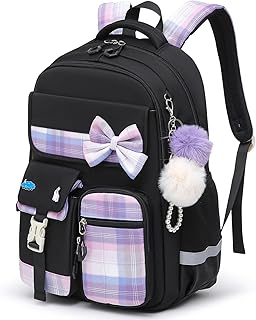 Alrisg School Backpack for Girls Kids Bookbag for Elementary Middle School Casual Travel Daypack Teen Backpacks Black