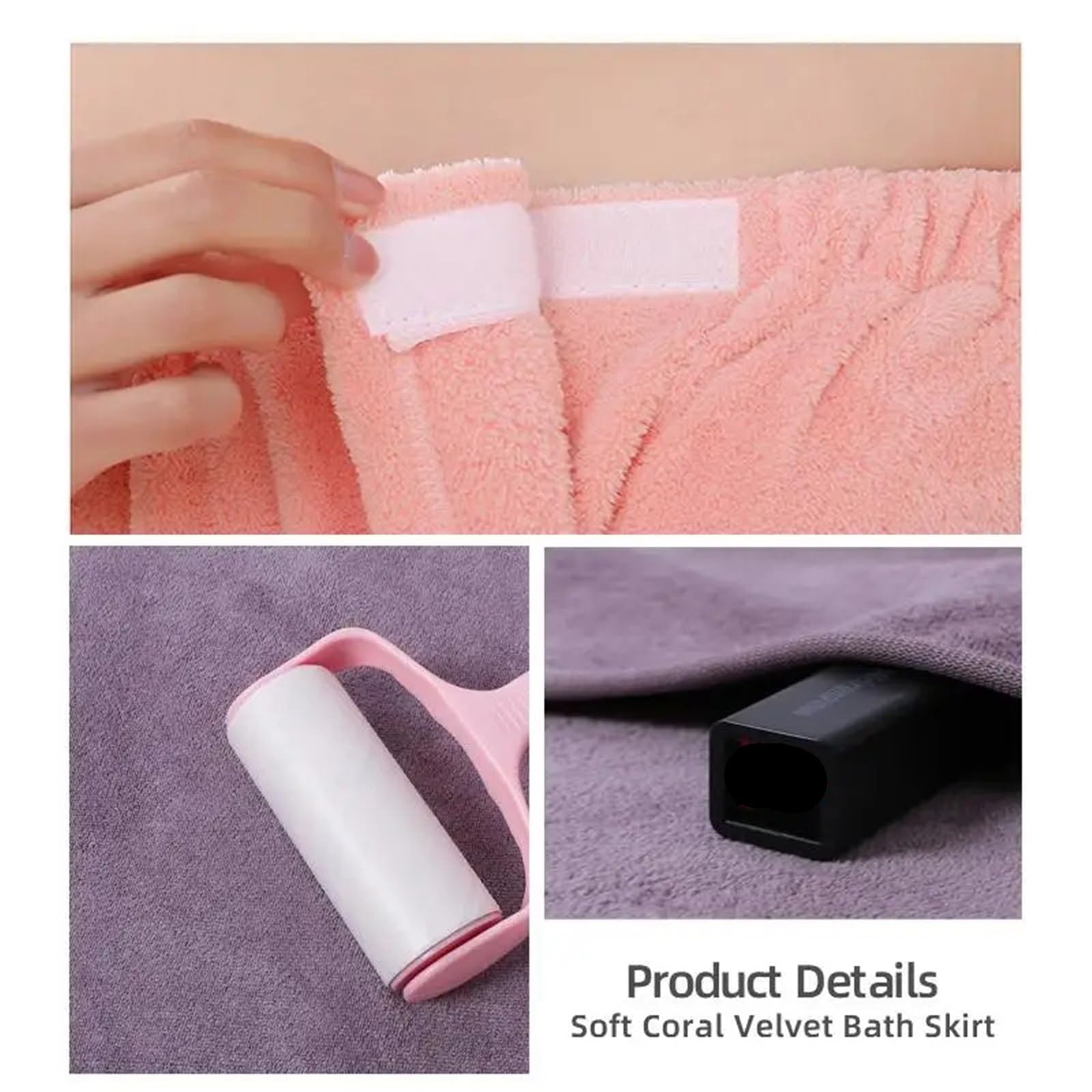 Handtuchkleid Weicher, wasserabsorbierender Damen-Baderock aus Korallensamt mit schnell trocknendem Gummiband