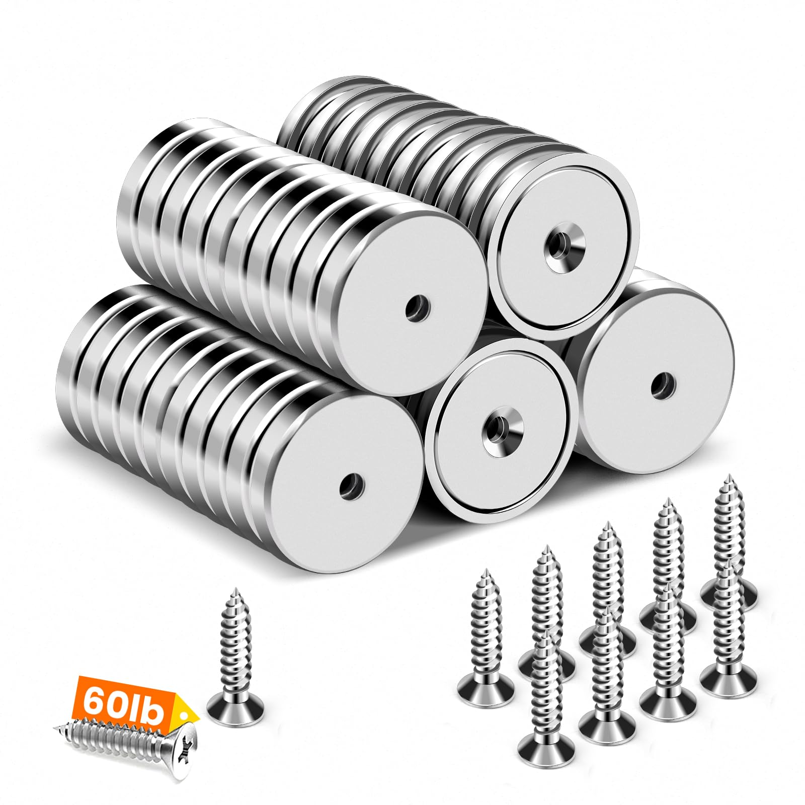 DIYMAG Magnets 60LBS 12 Pack 0.98 Inch with Countersunk Hole — Amazon image 14