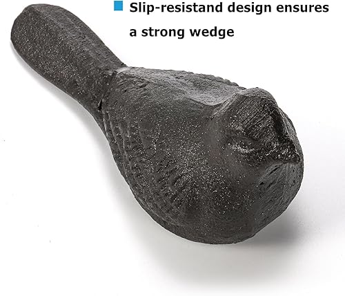 Miniatura 4 de ZOOFOX Paquete de 3 topes de puerta de hierro fundido, tope de puerta decorativo, resistente y rústico para pisos, alfombras, azulejos, hormigón o