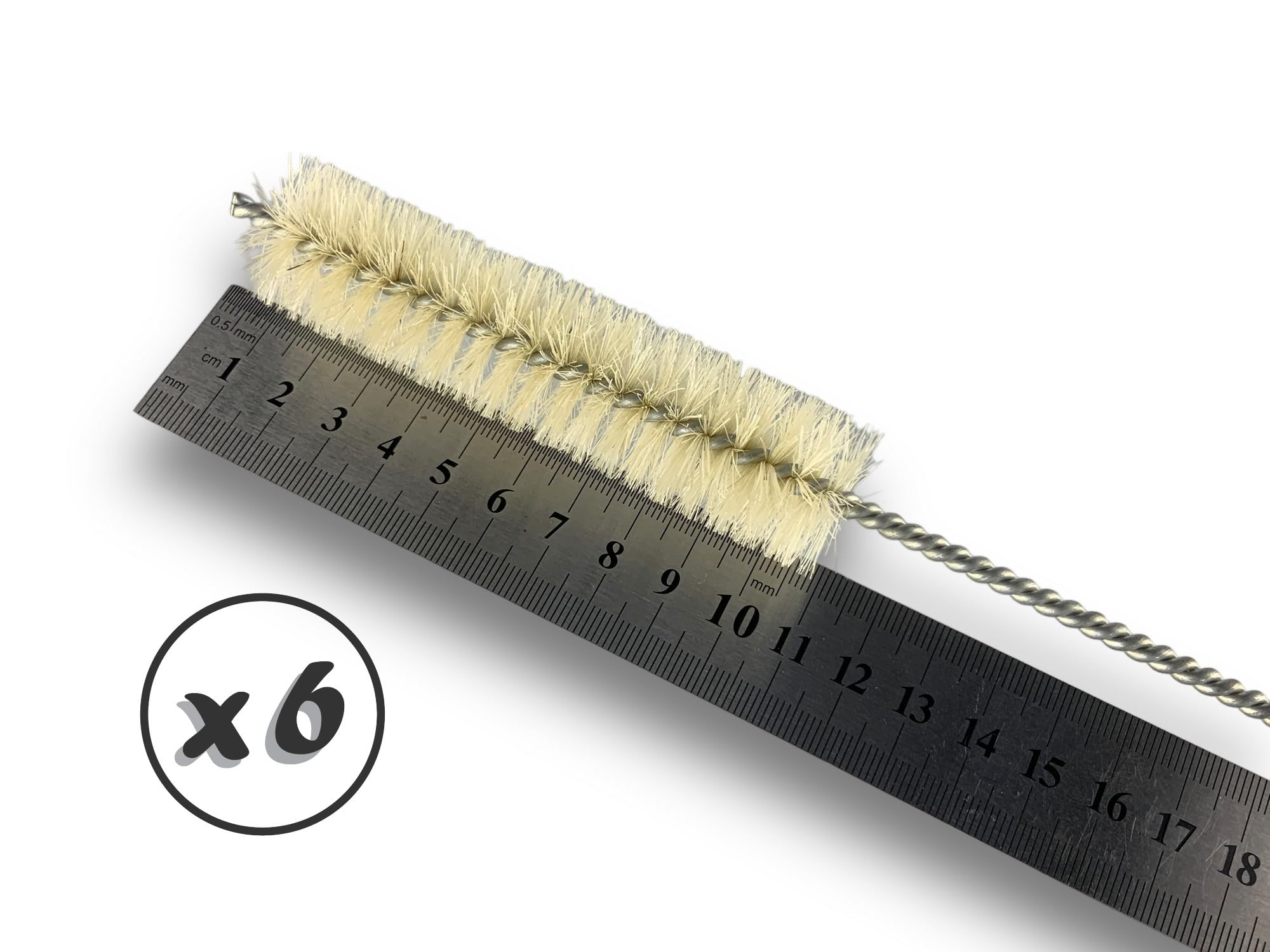 6 sztuk uniwersalnych szczotek jedwabnych | Ø 25 mm | wypełnienie 100 mm | długość 300 mm | czyszczenie szczotek | rurociągi | KIBROS 13_025_300Sx6