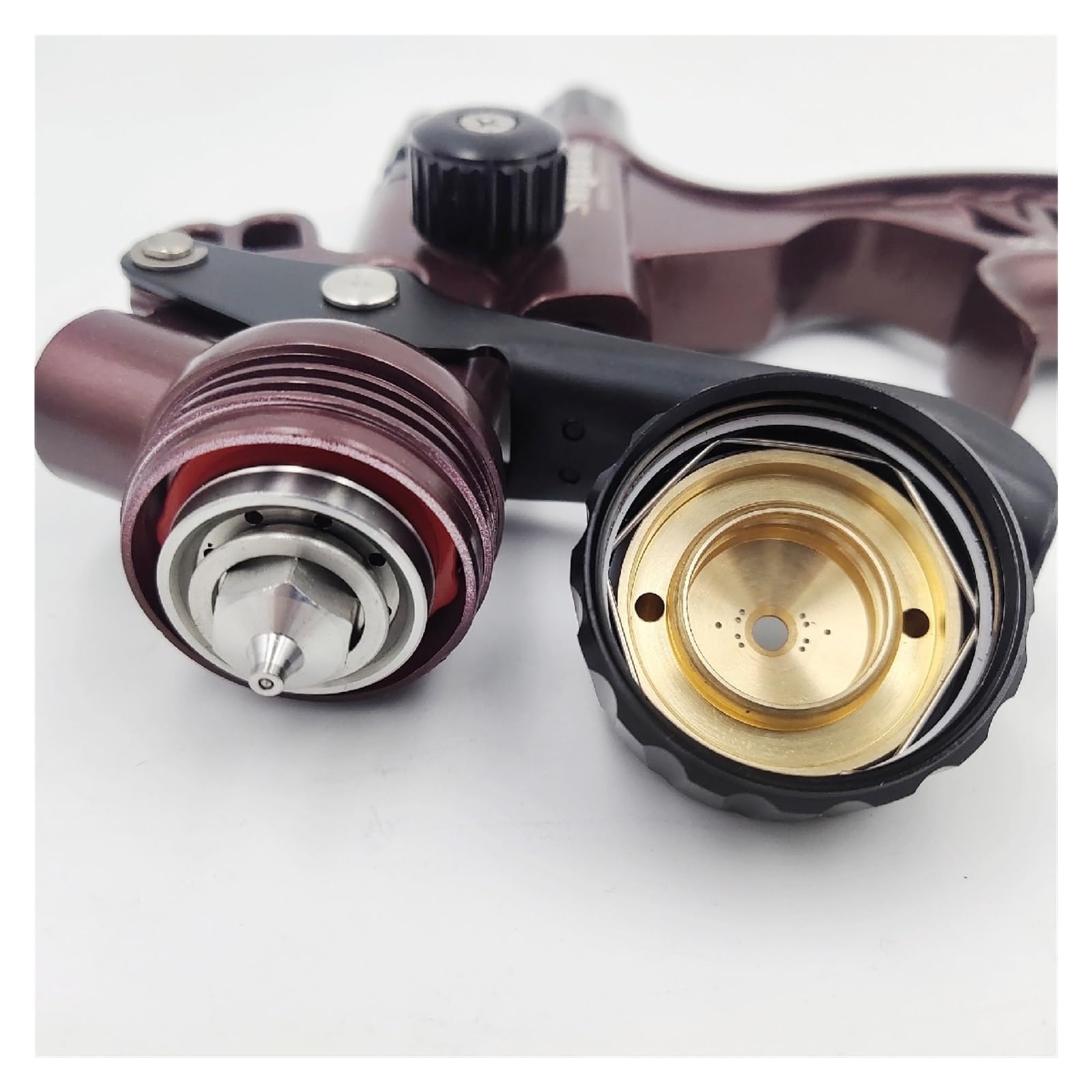 Pistolet do malowania natryskowego, Pneumatyczny pistolet natryskowy Pistolety lakiernicze z dyszą 1,3 mm Motoryzacyjne narzędzie natryskowe Pistolet natryskowy na bazie wody(1.3kit brown A)