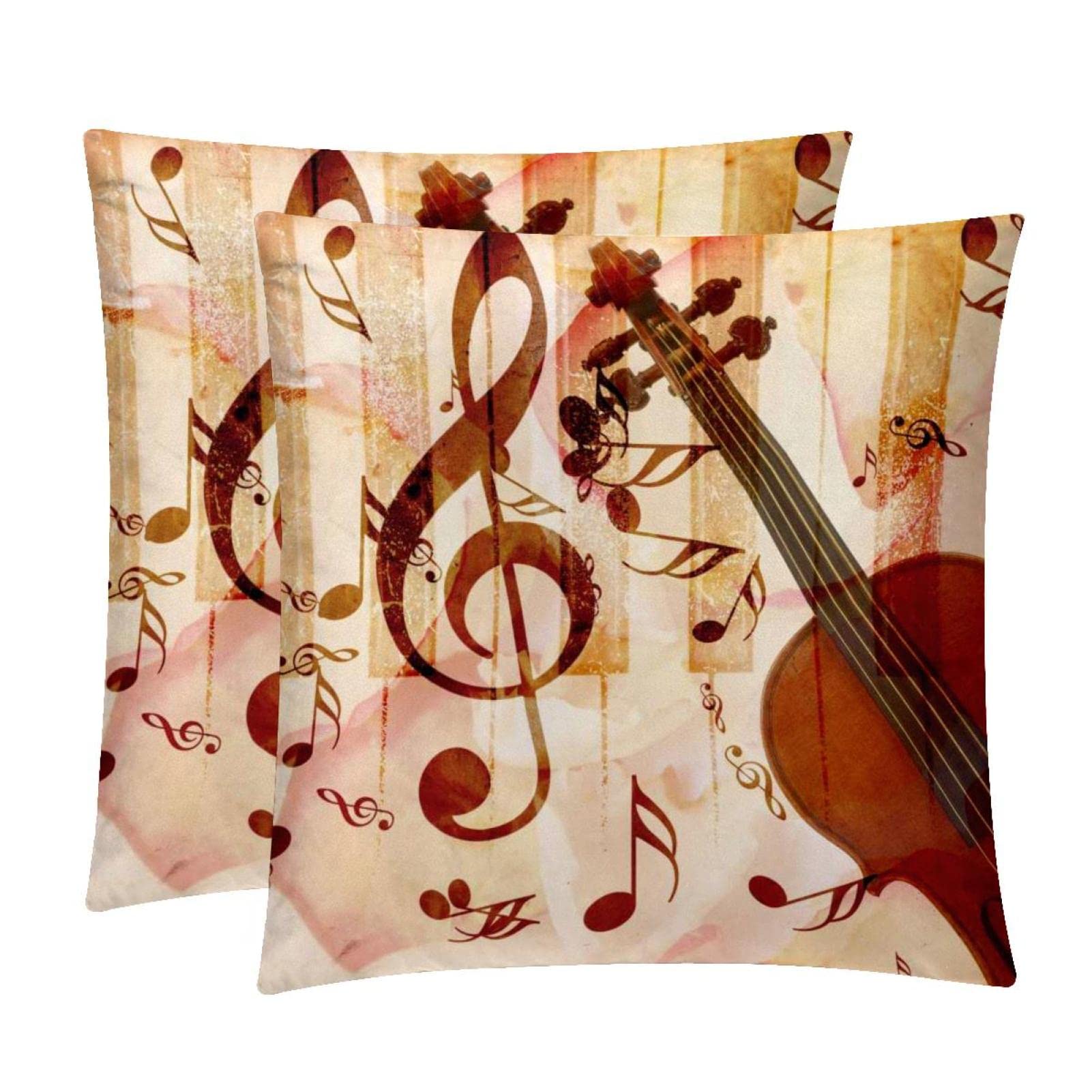Housse de Coussin Lombaire Musique Rétro pour une Ambiance Douce et Chaleureuse