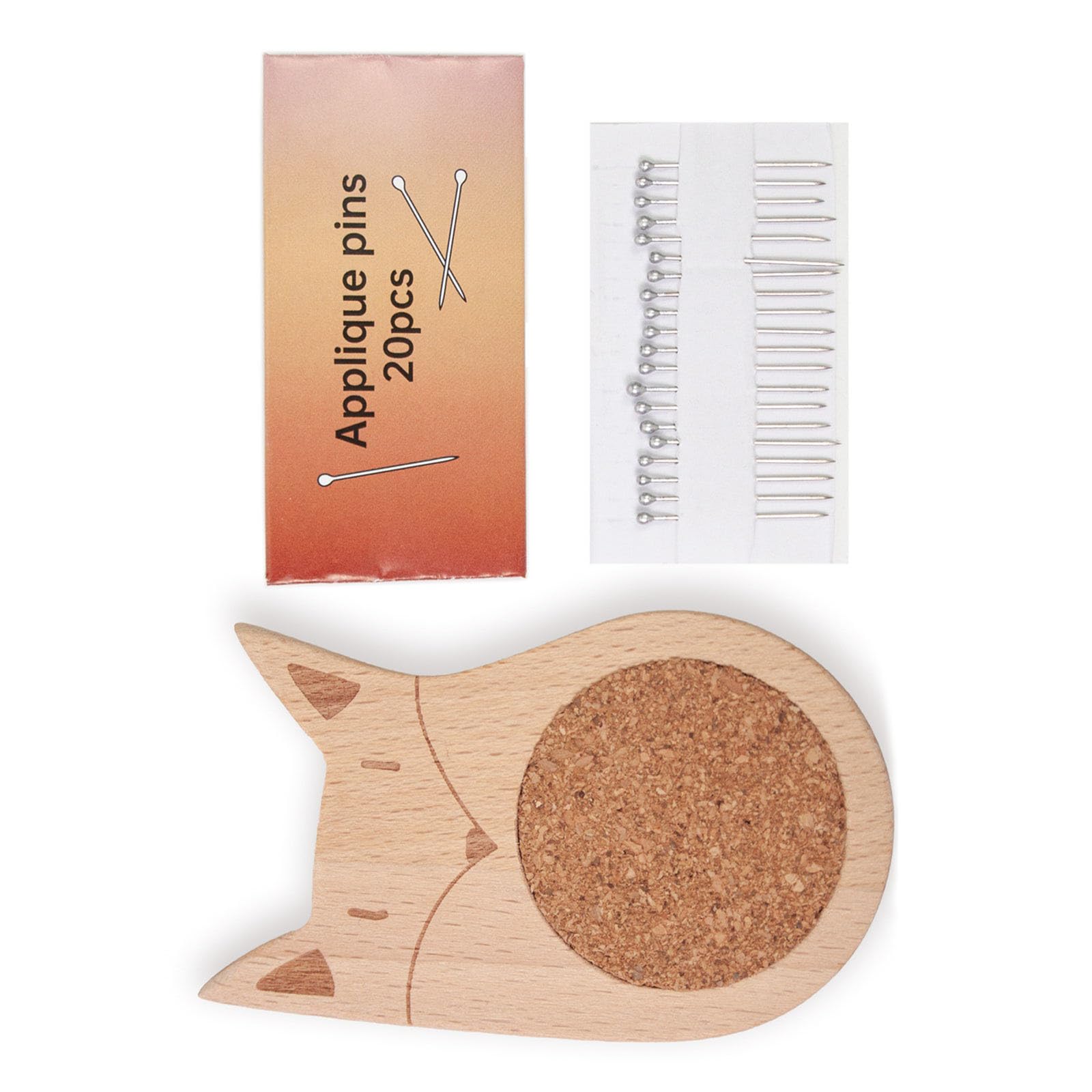 Tsophreniq Needle Pin Holder Wood Pin Cushion Sewing Holder for Fabric Sewing Dressmaking Needlework Project