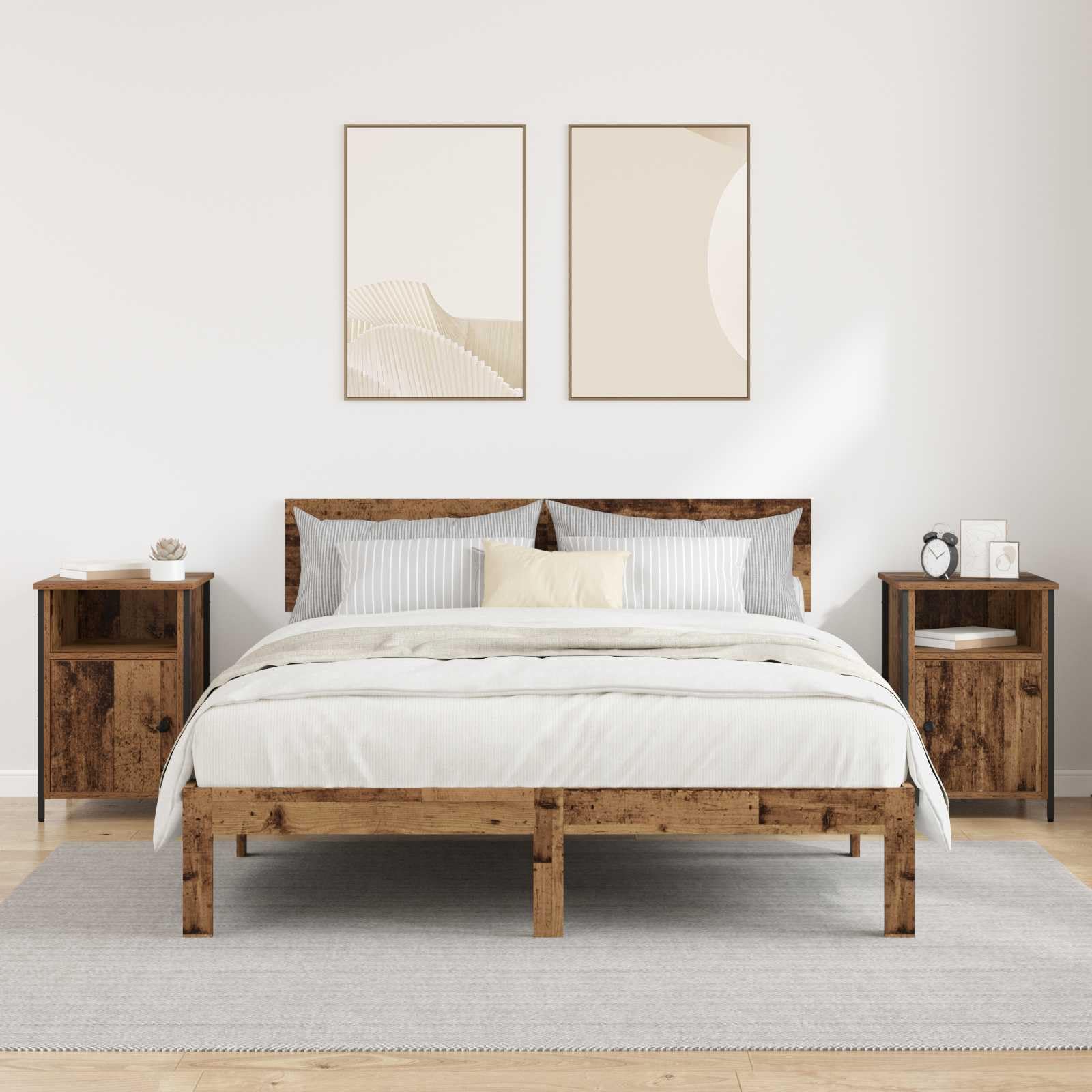 Fengshui Materiał drewnopochodny stolik nocny 40 x 42 x 60 cm z szufladą